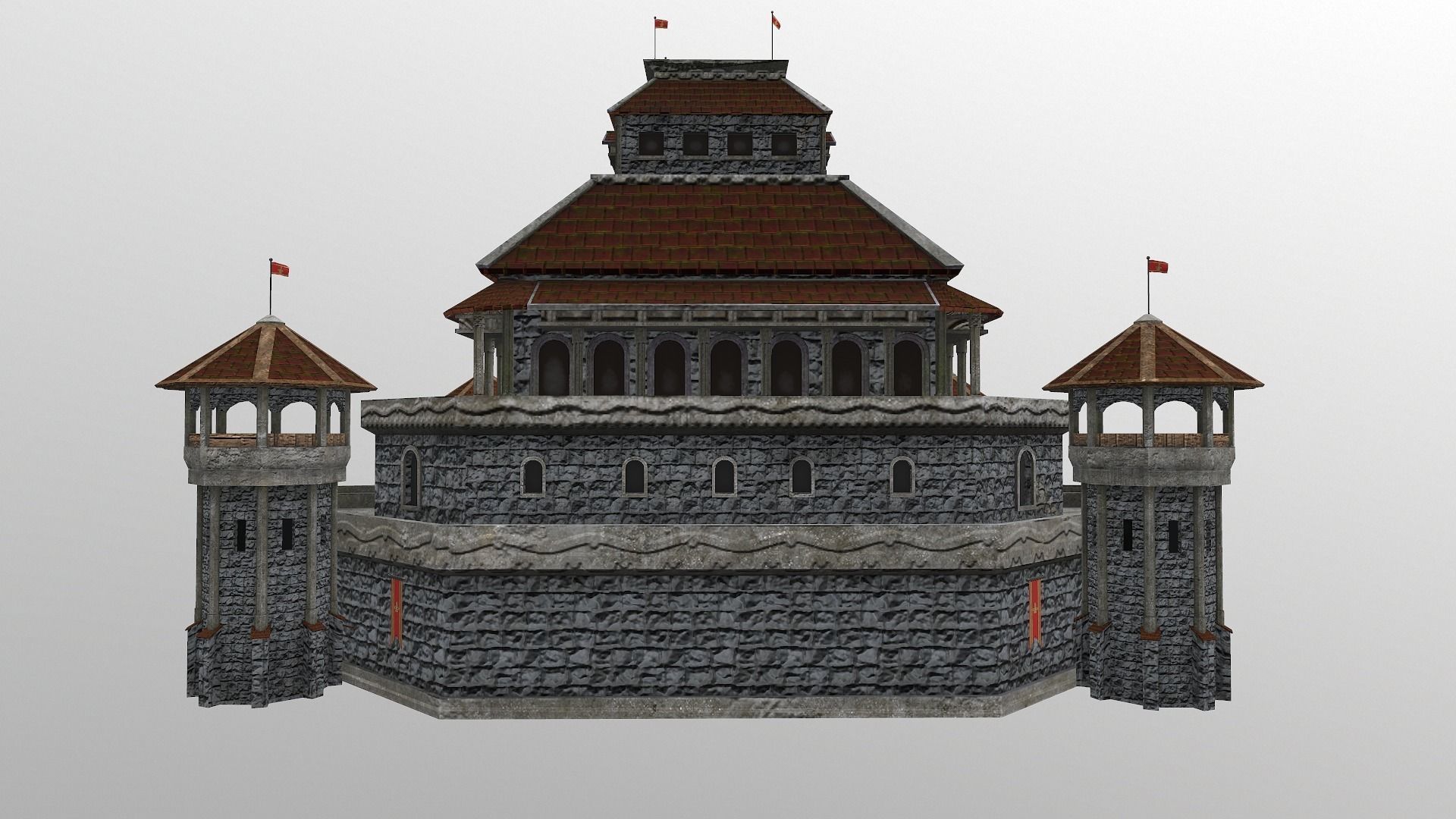 Medieval Castle Level 20 3D model_6