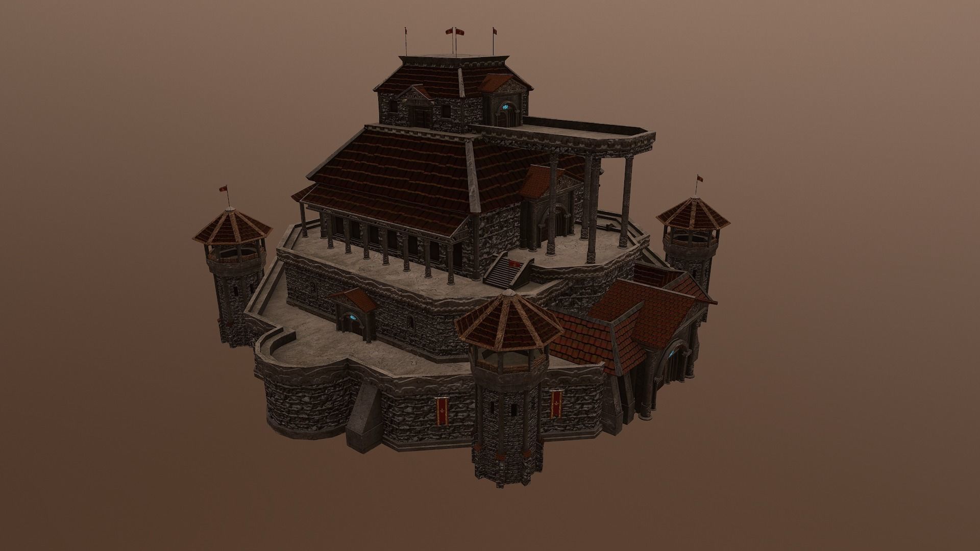  Medieval Castle Level 20 3D model_34