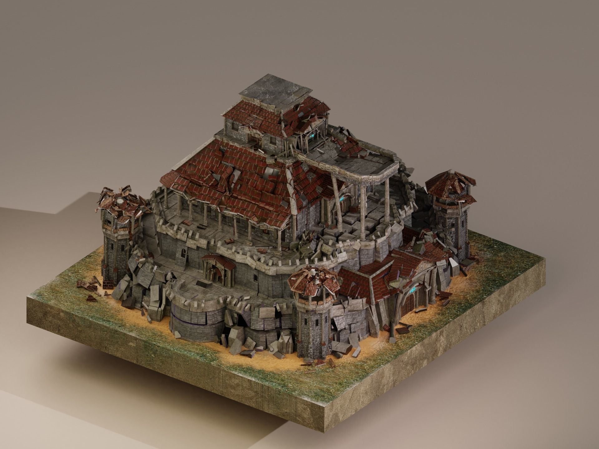  Medieval Castle Level 20 3D model_2
