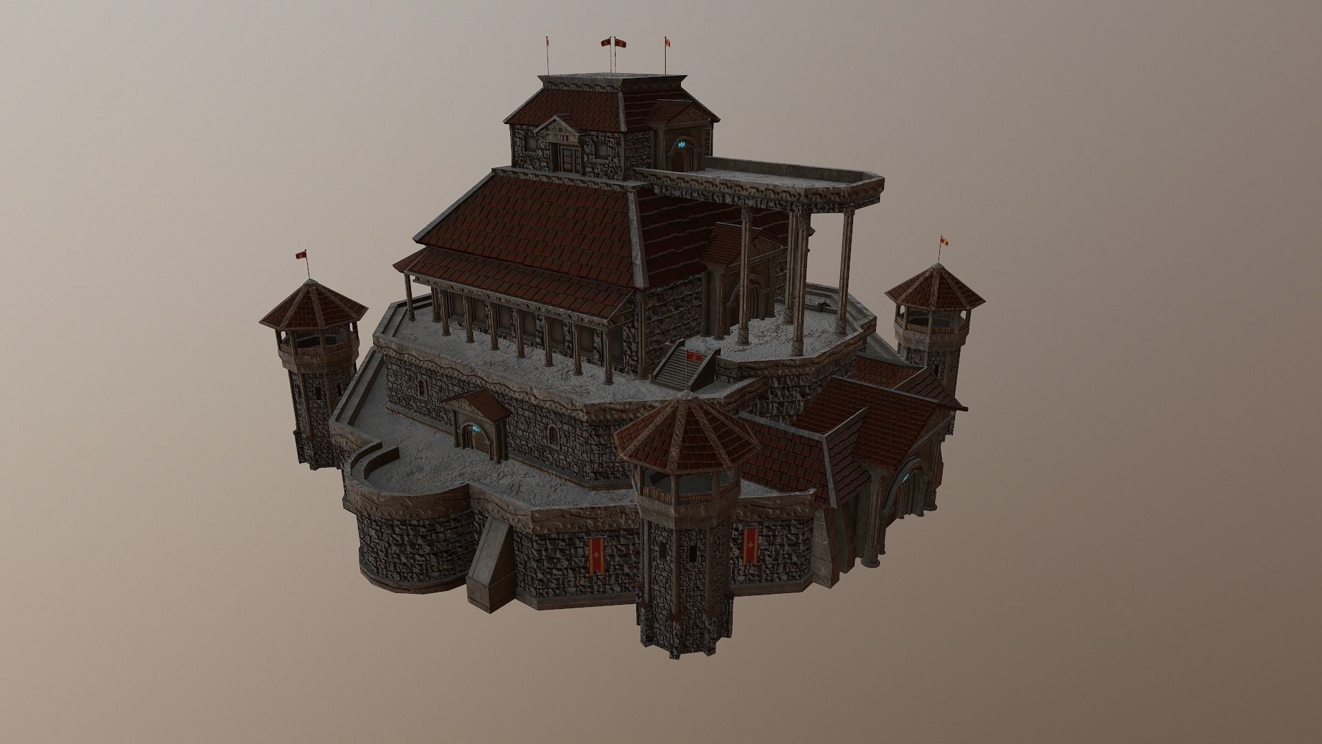  Medieval Castle Level 20 3D model_29