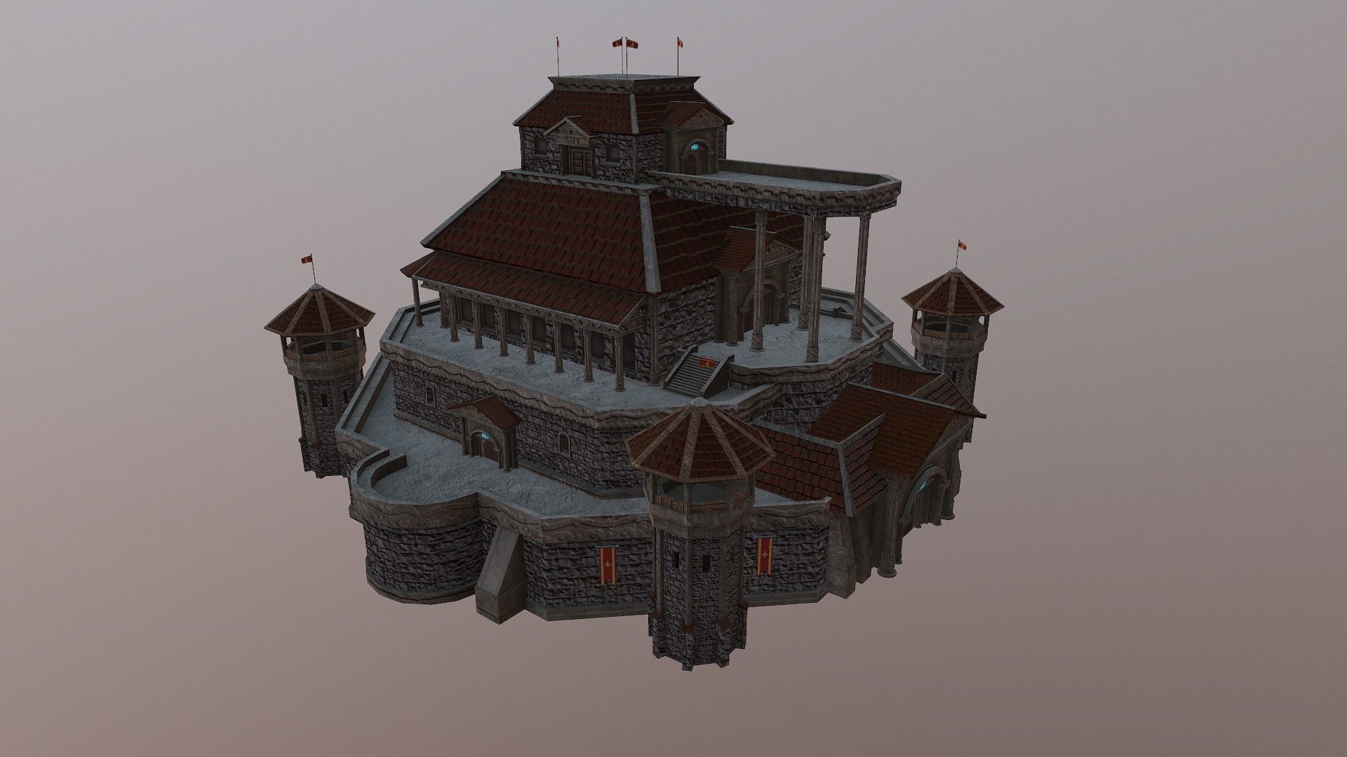  Medieval Castle Level 20 3D model_38