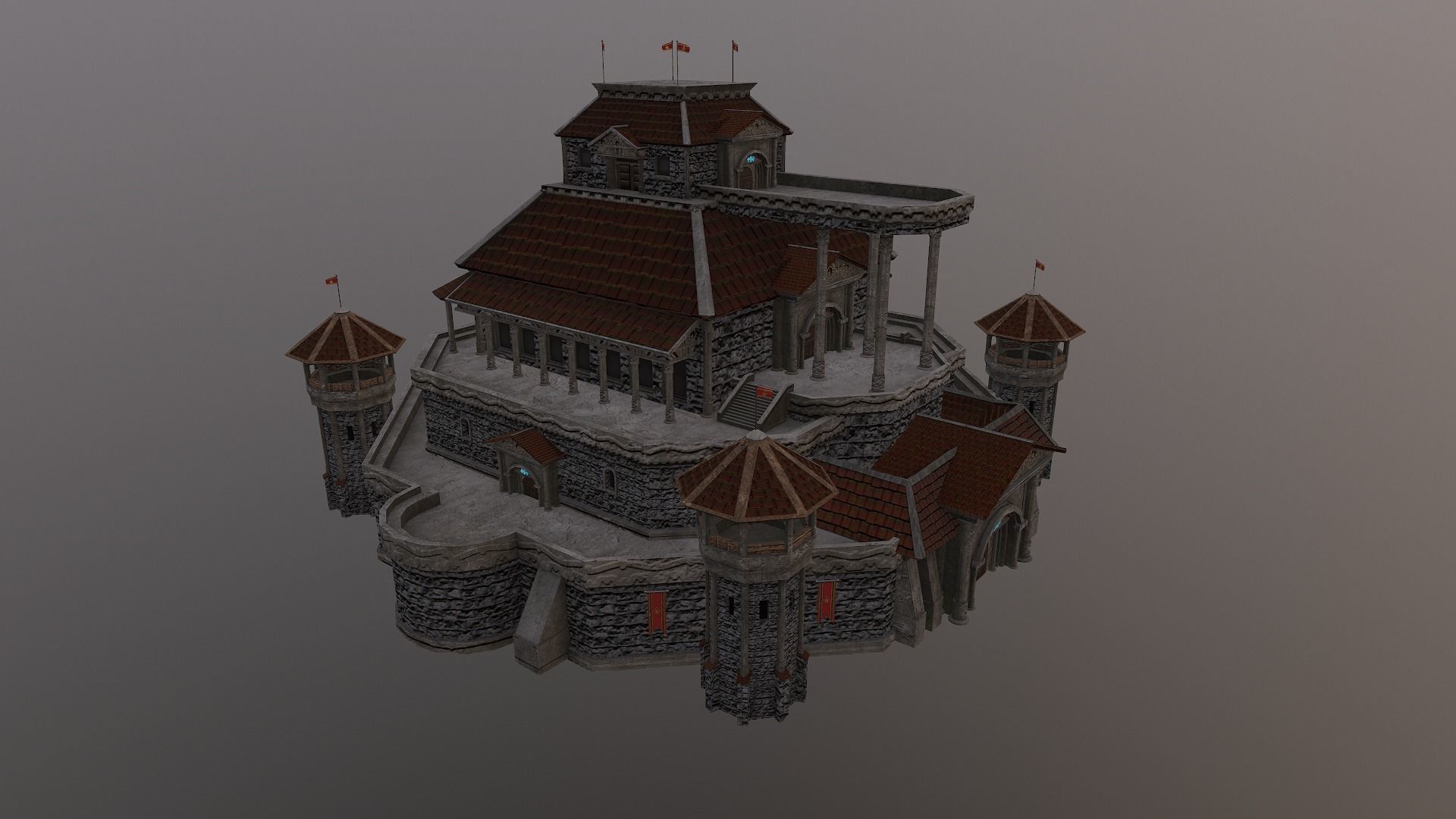  Medieval Castle Level 20 3D model_27