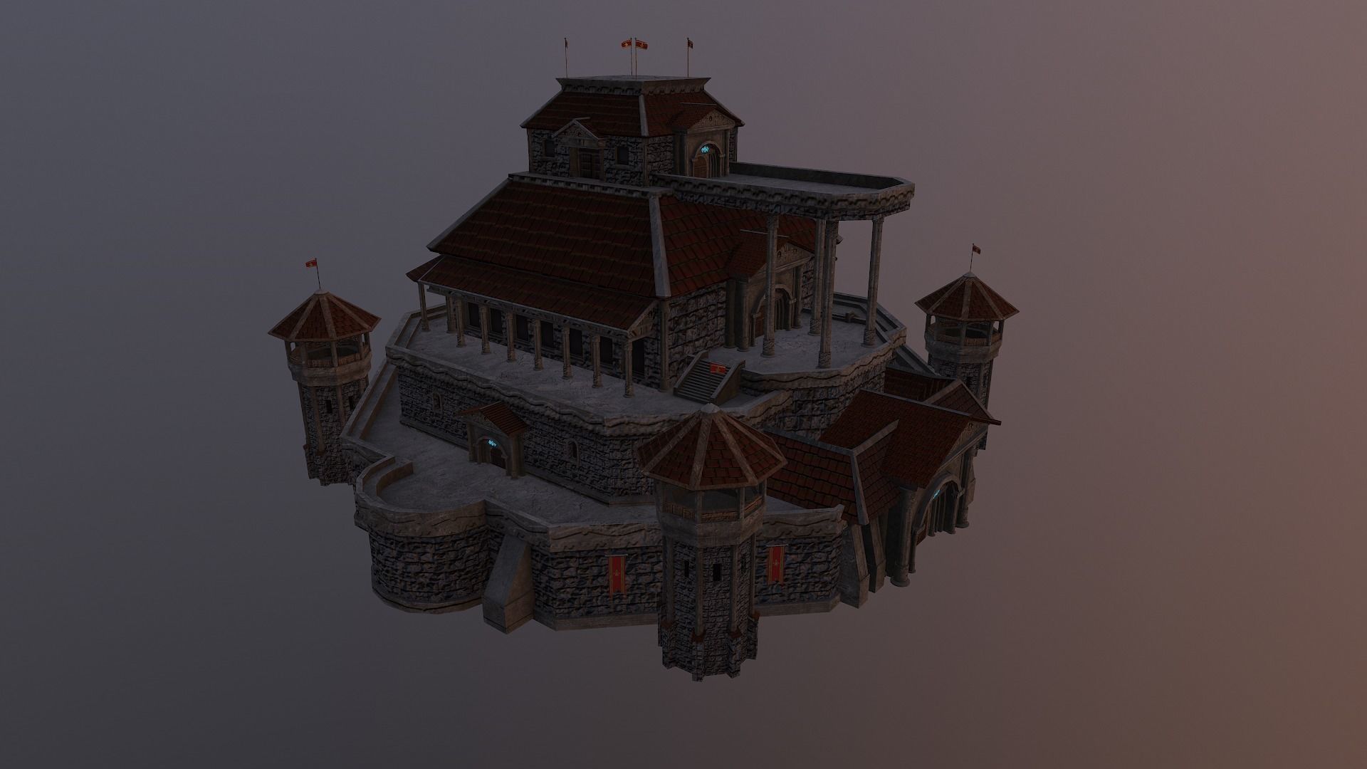  Medieval Castle Level 20 3D model_31