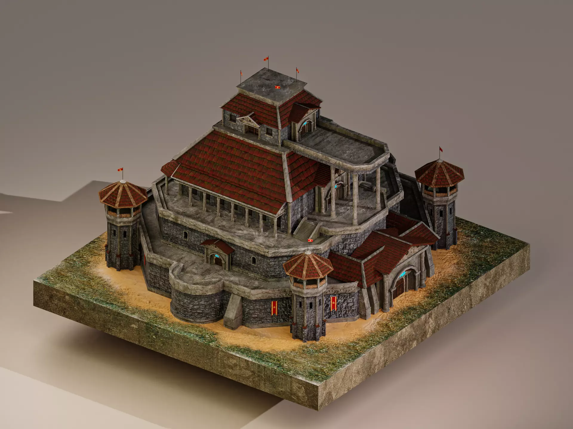  Medieval Castle Level 20 3D model_0