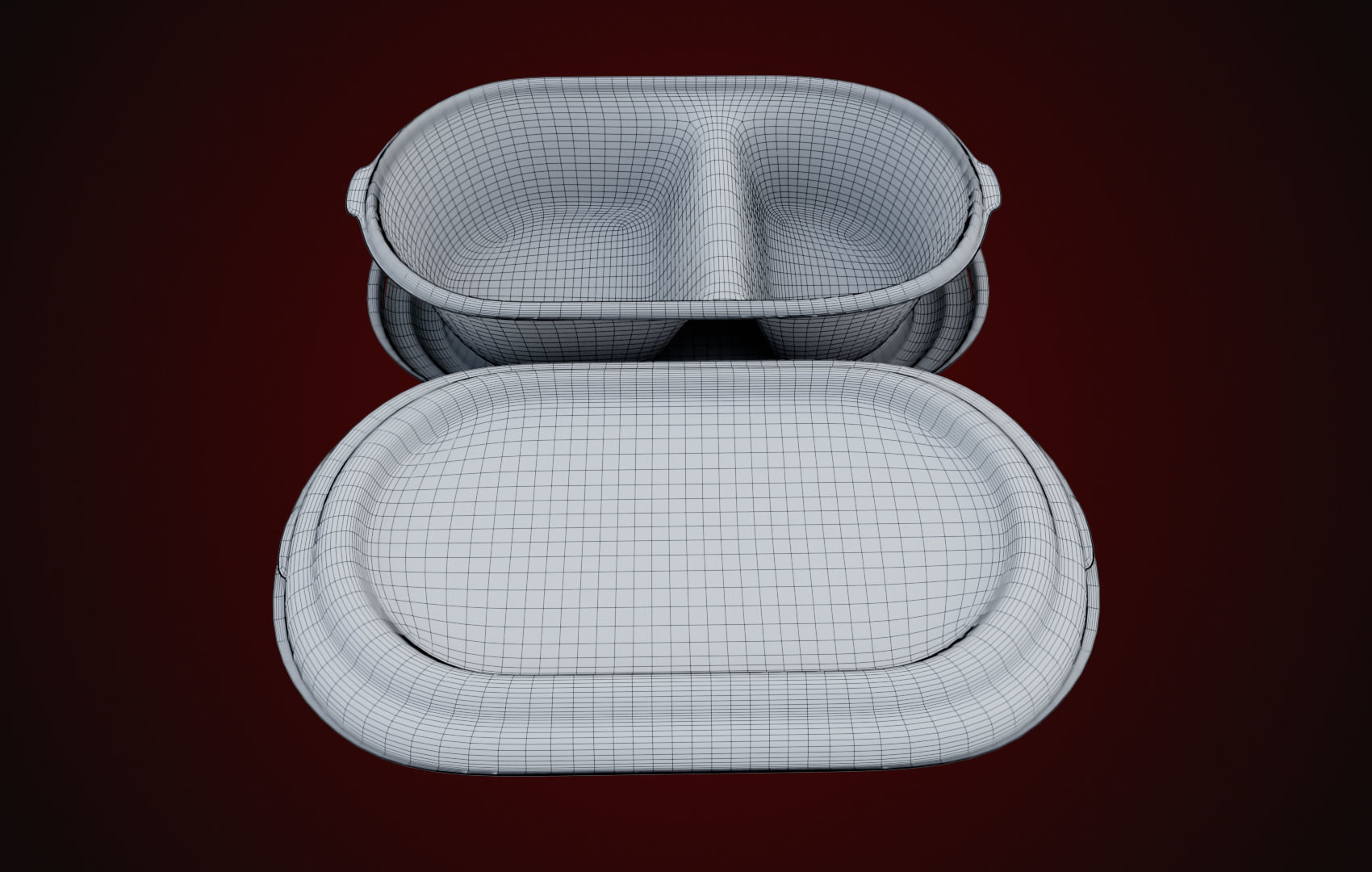 Styrofoam Disposable - Food Container 3D model_21