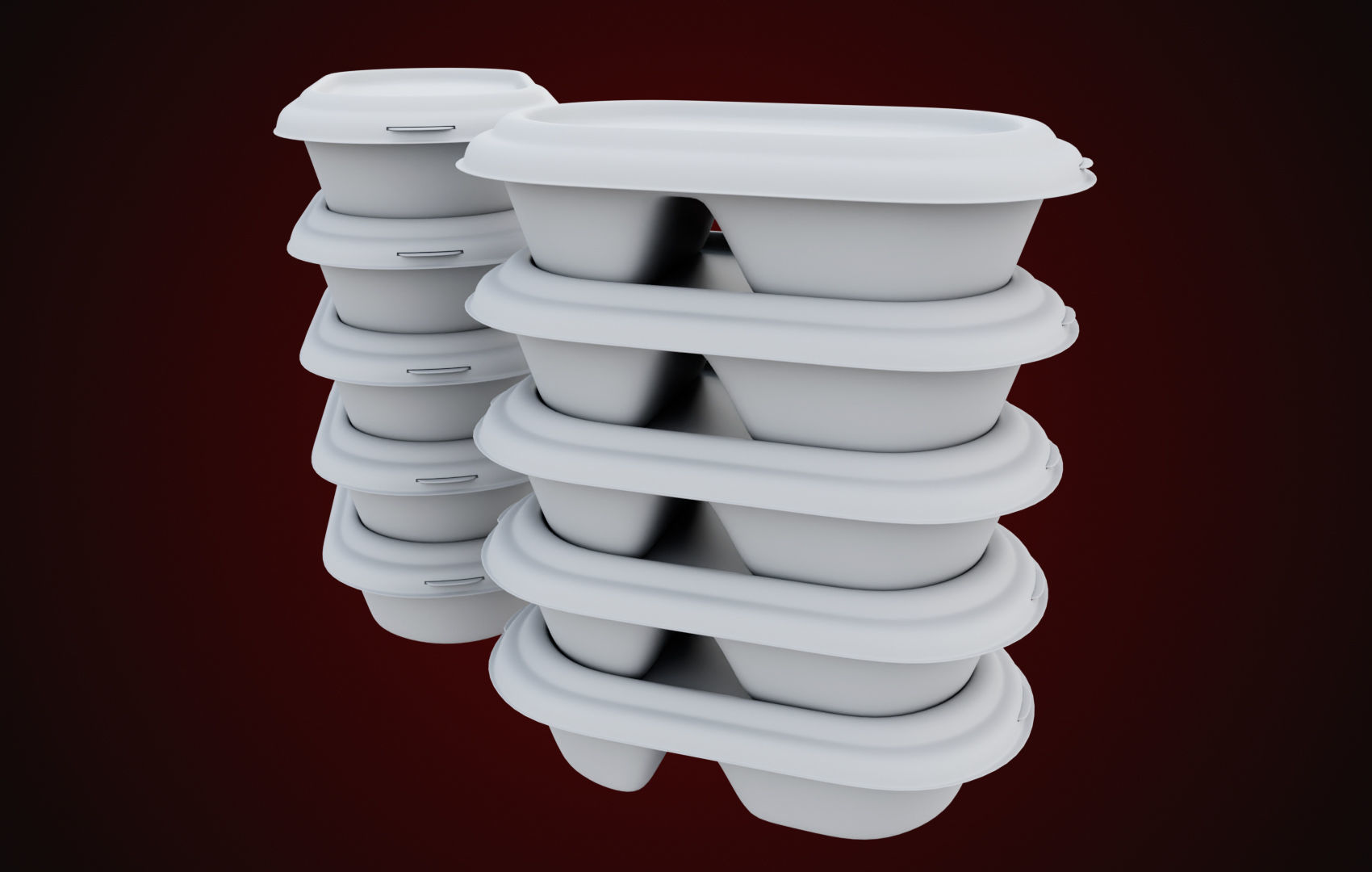 Styrofoam Disposable - Food Container 3D model_15