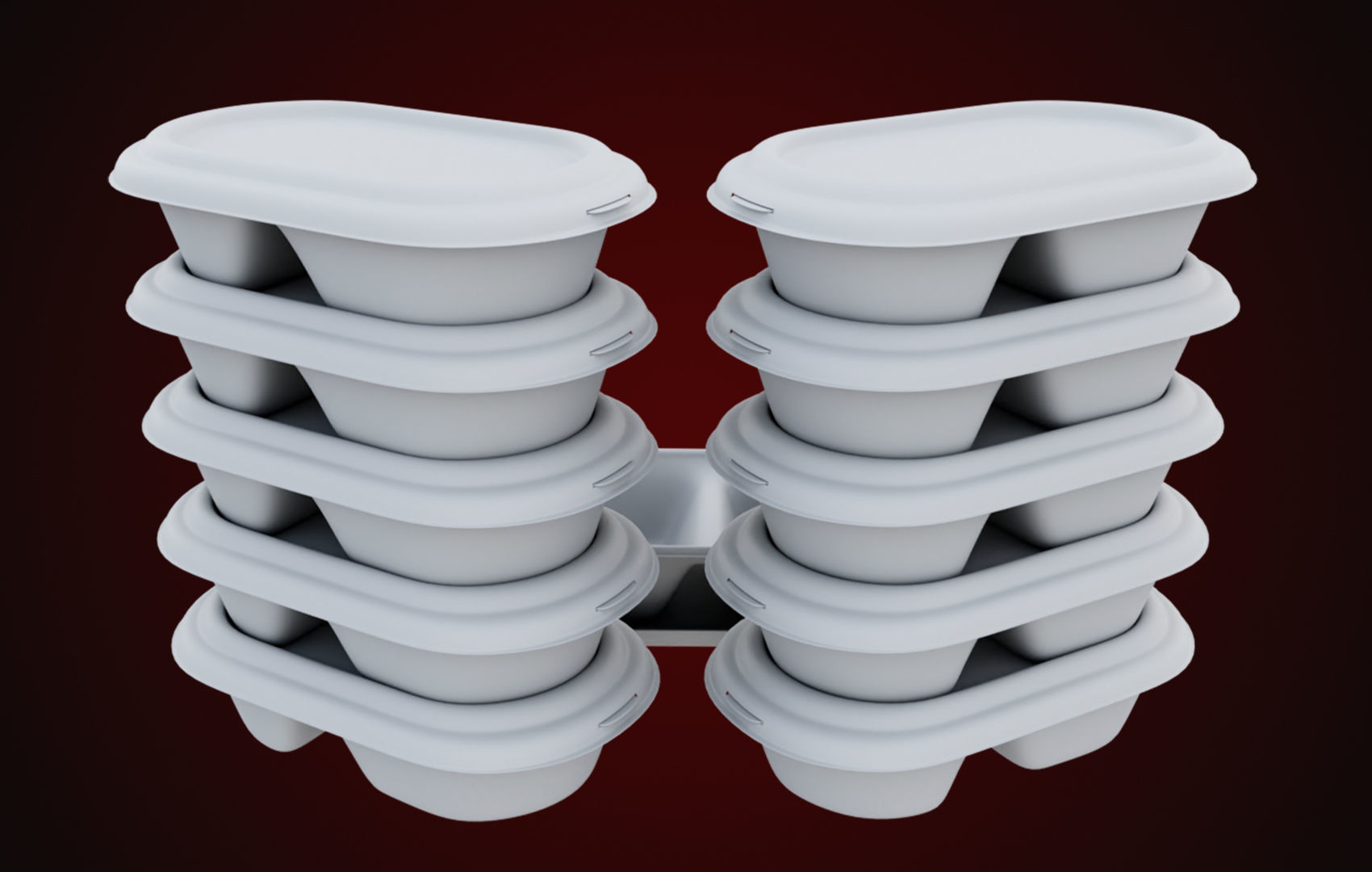 Styrofoam Disposable - Food Container 3D model_13