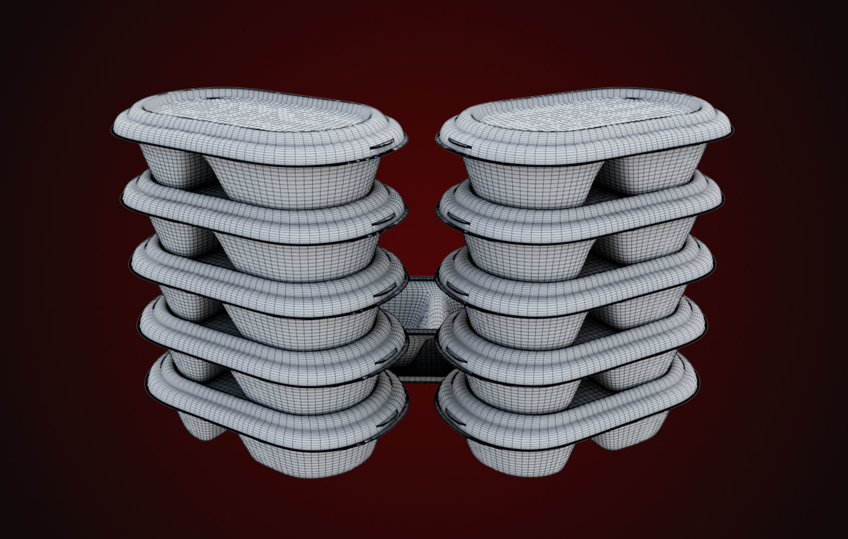 Styrofoam Disposable - Food Container 3D model_10
