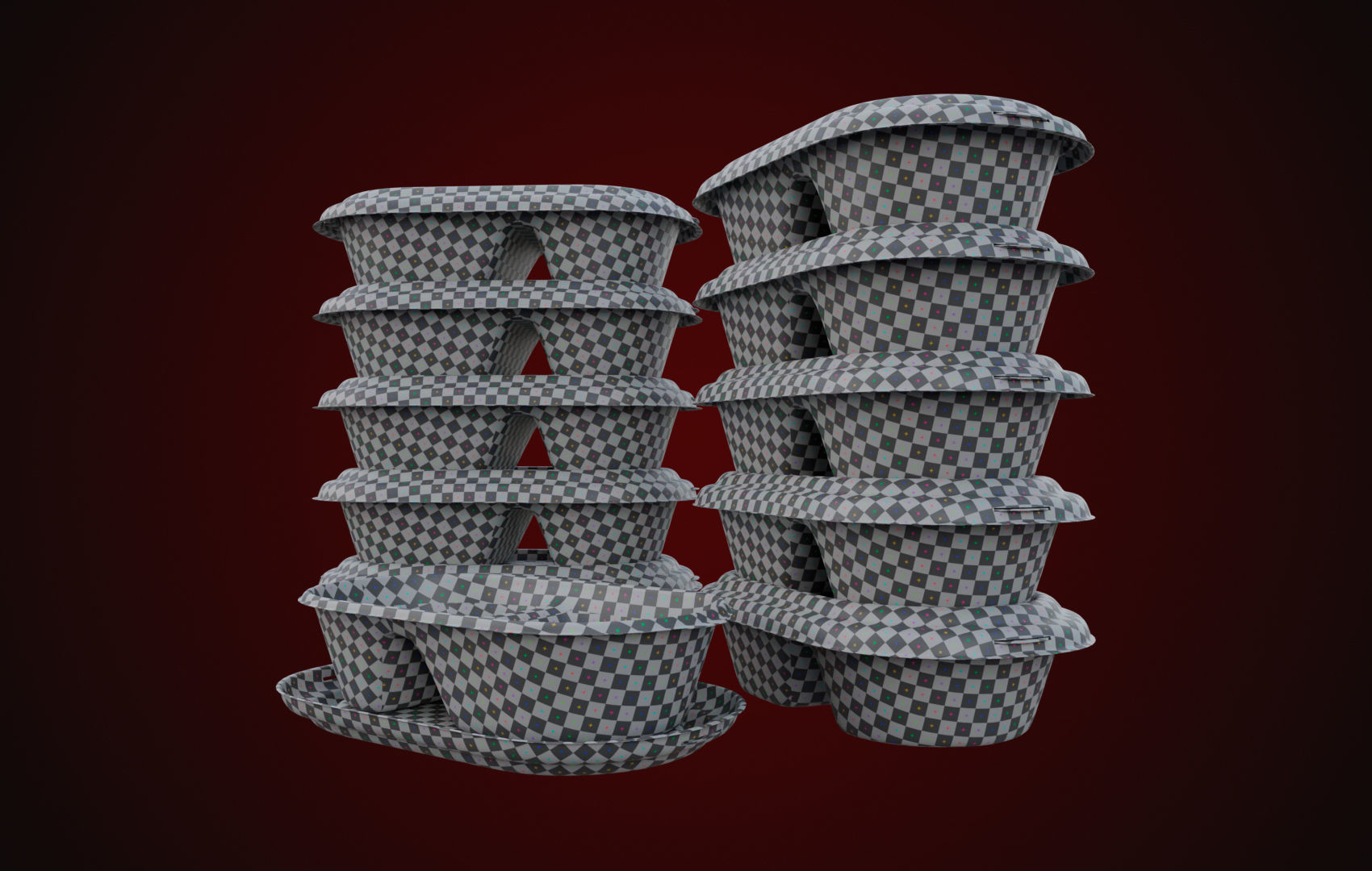 Styrofoam Disposable - Food Container 3D model_30