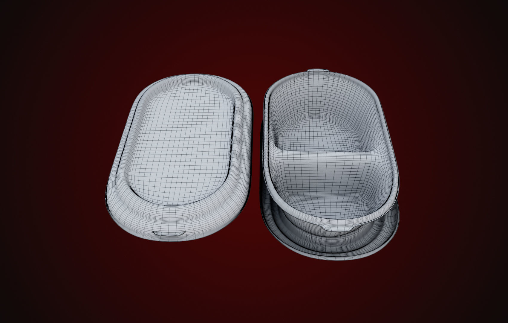 Styrofoam Disposable - Food Container 3D model_34