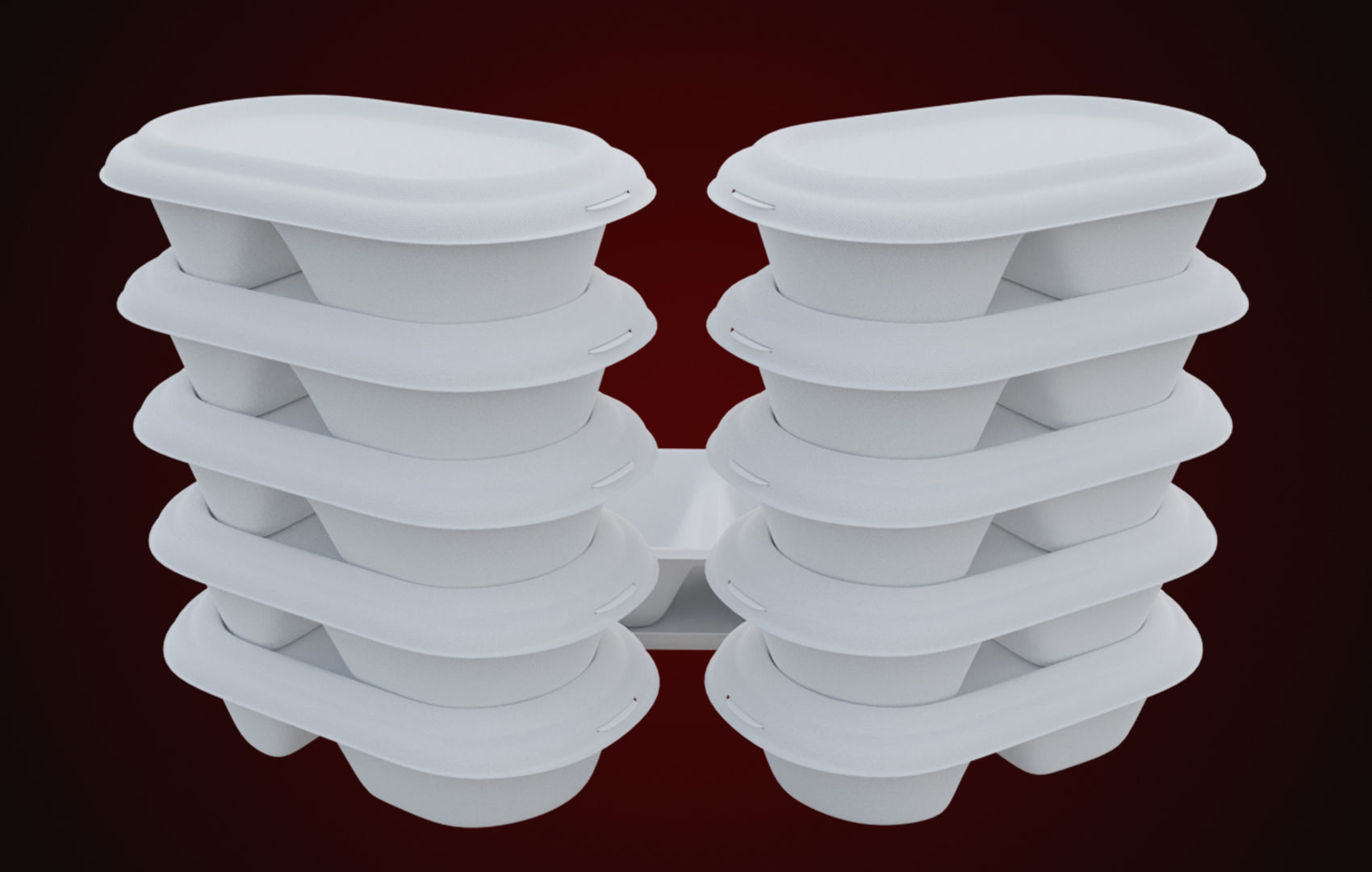 Styrofoam Disposable - Food Container 3D model_9
