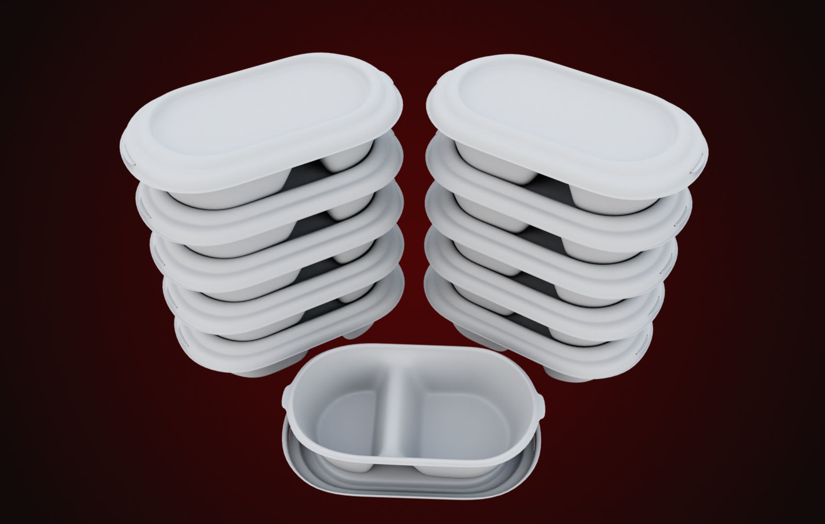 Styrofoam Disposable - Food Container 3D model_23
