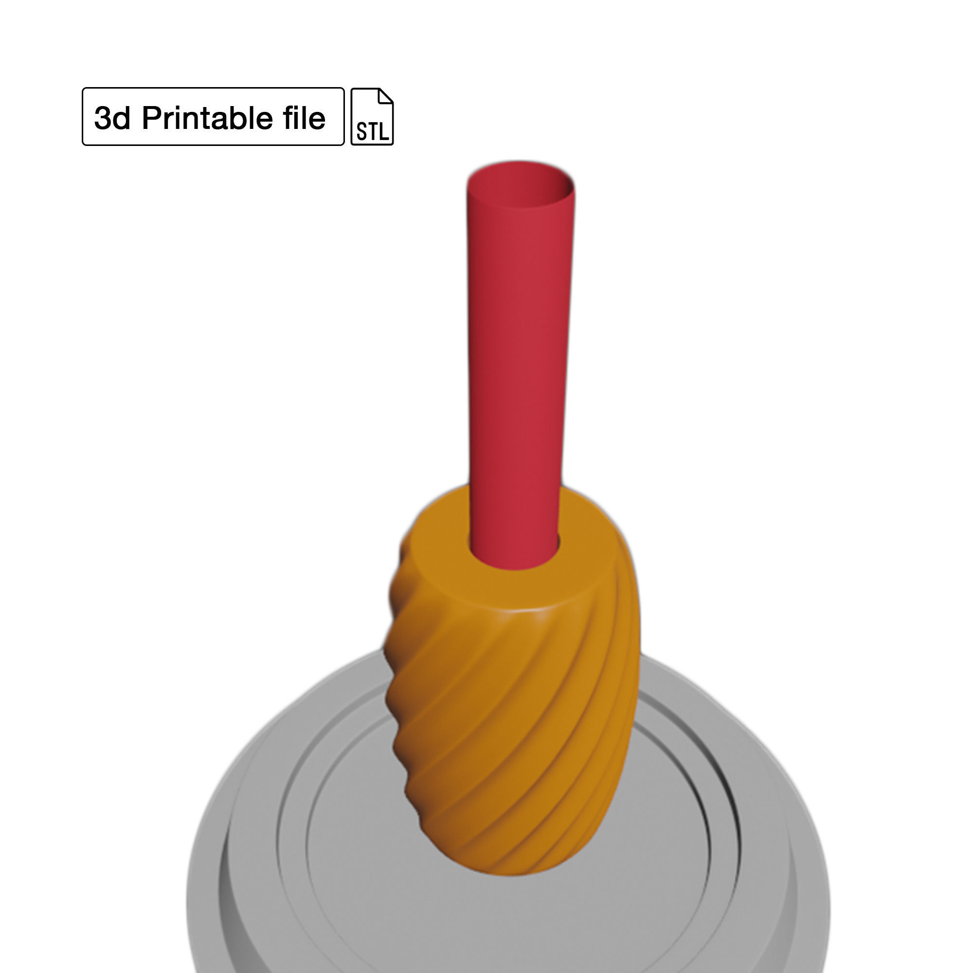 Stl file of Straw topper D1 Spiral Design for 3d printing 3D print model_1