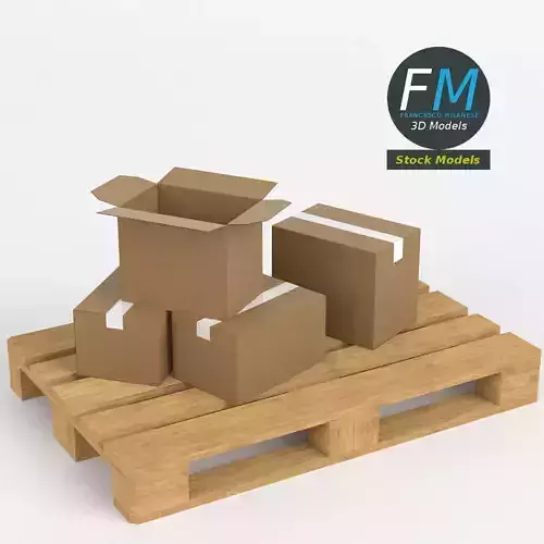 Cardboard boxes on wooden pallet