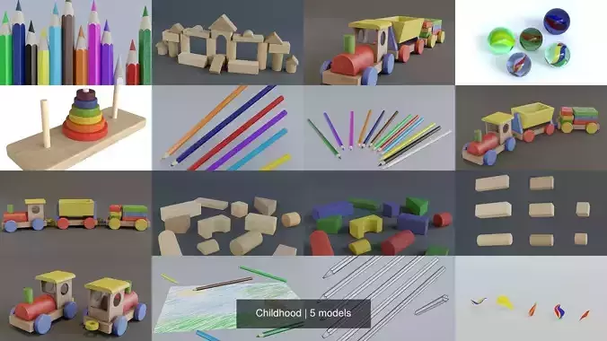 Childhood wooden toy train