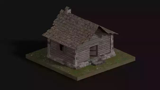 Medieval Hut - Old Abandoned House - Medieval House - Game Asset
