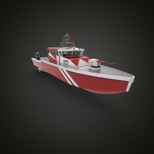 Red Patrol boat and SAR Boat 3D model