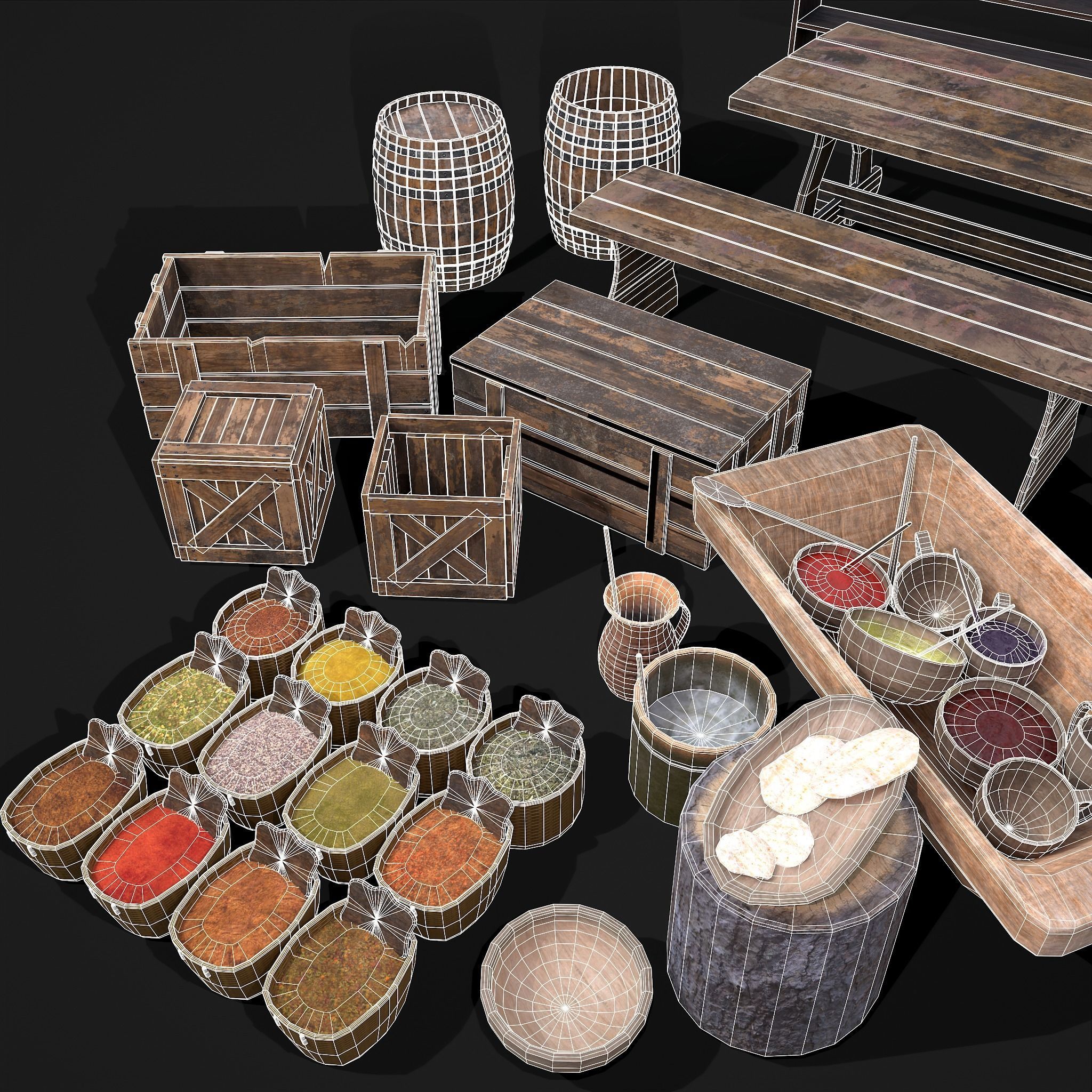 Medieval Exterior Decor 3D Model Collection_22