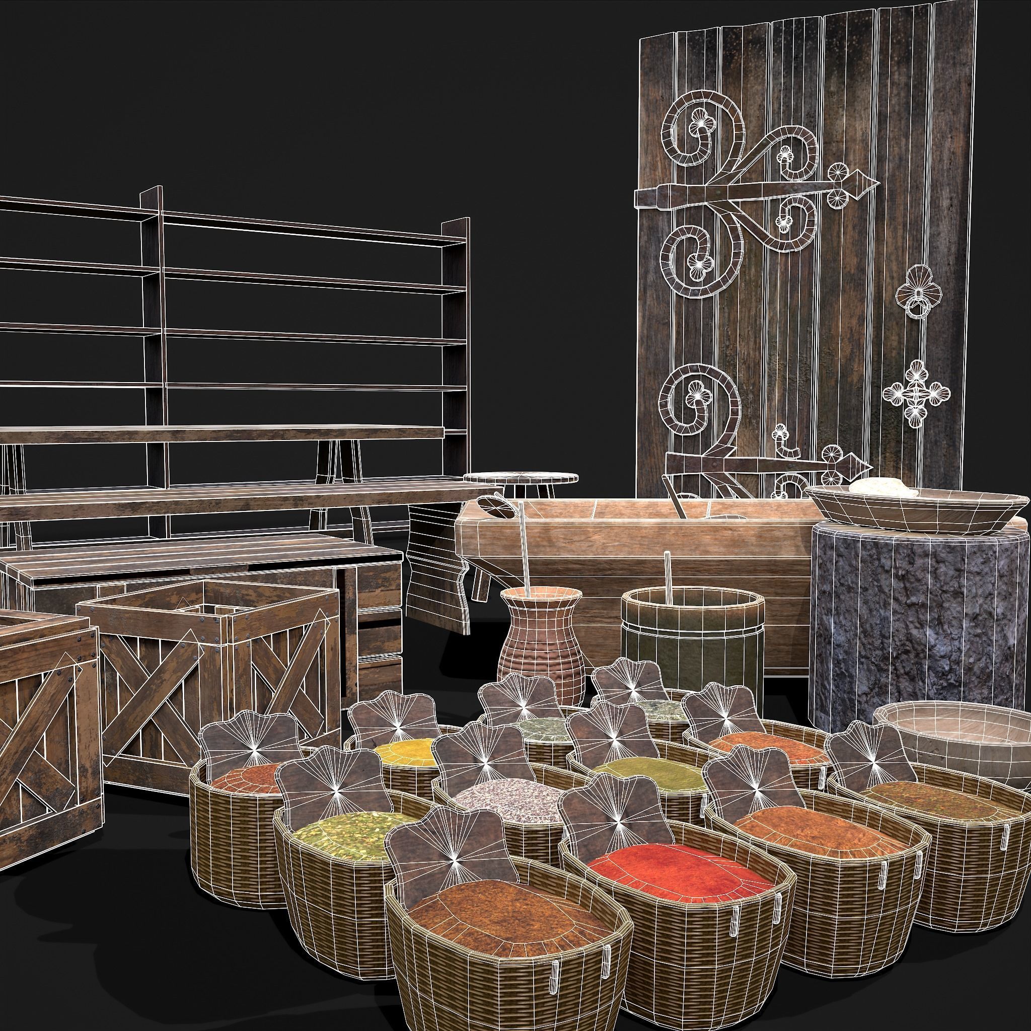 Medieval Exterior Decor 3D Model Collection_24