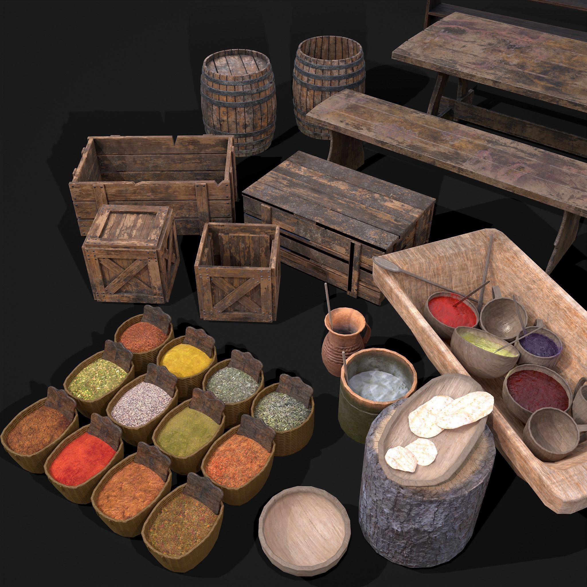 Medieval Exterior Decor 3D Model Collection_21