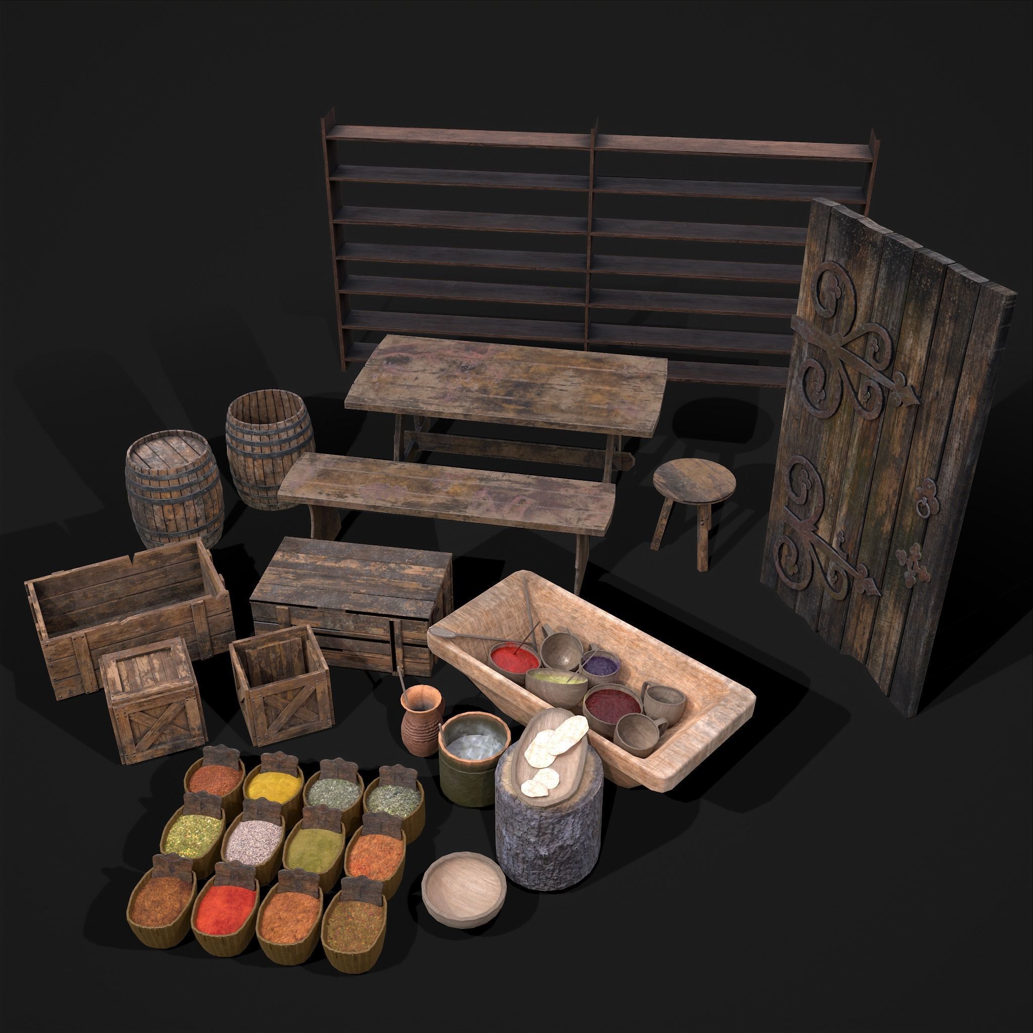 Medieval Exterior Decor 3D Model Collection_11