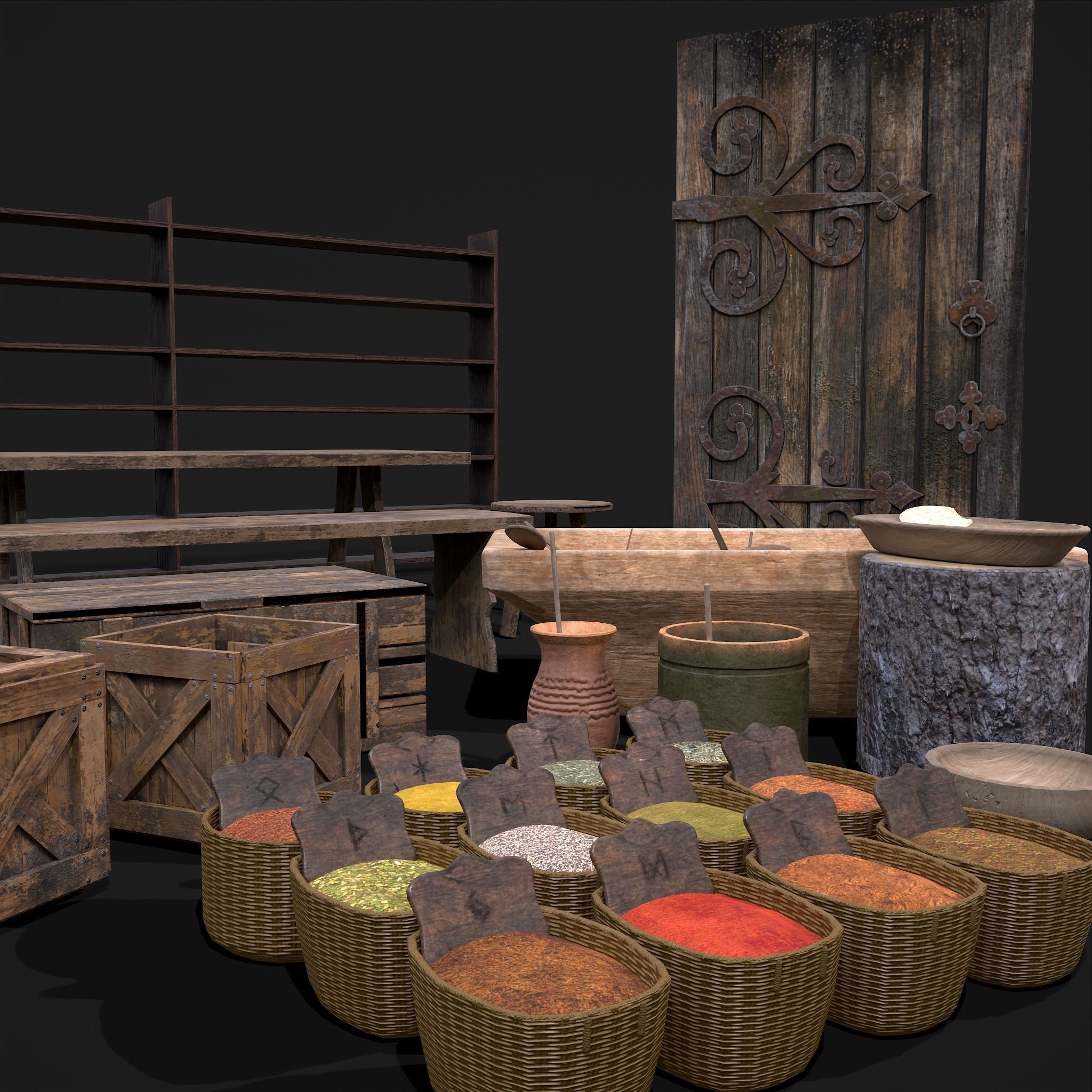 Medieval Exterior Decor 3D Model Collection_23