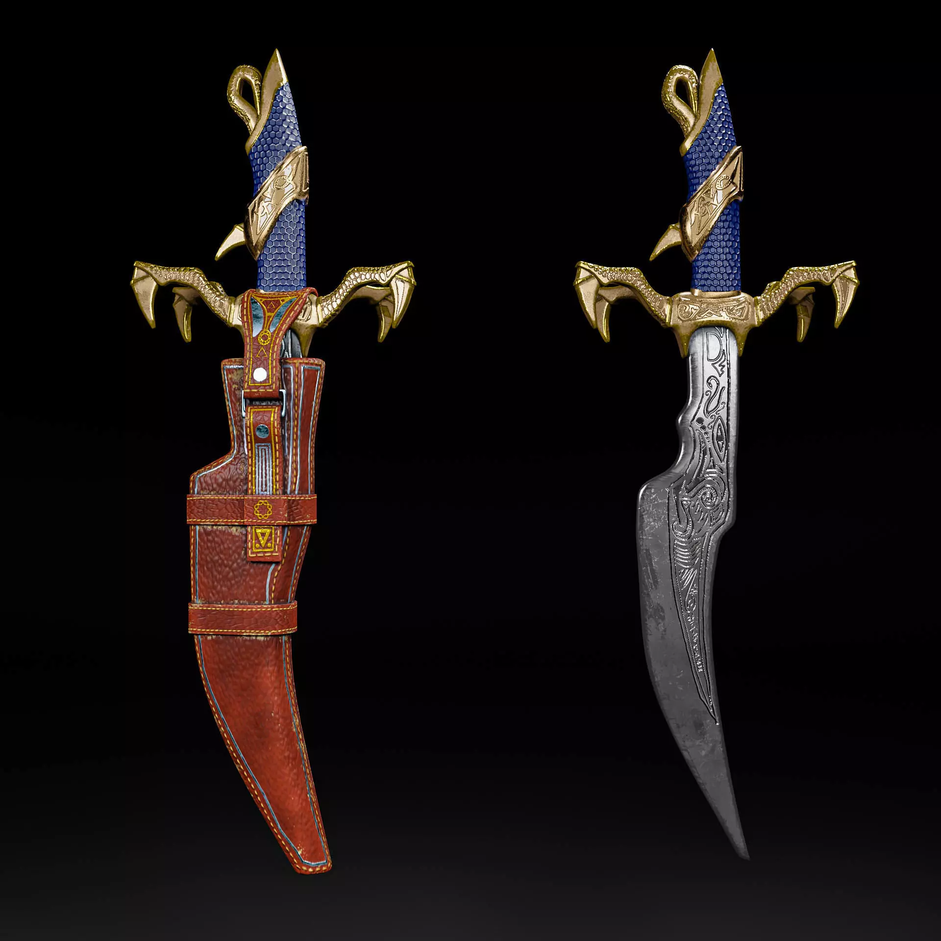 Game Ready Royal Dagger Low-poly 3D model_0