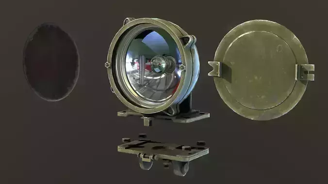 Tank Searchlight L-2G Low-poly 3D model