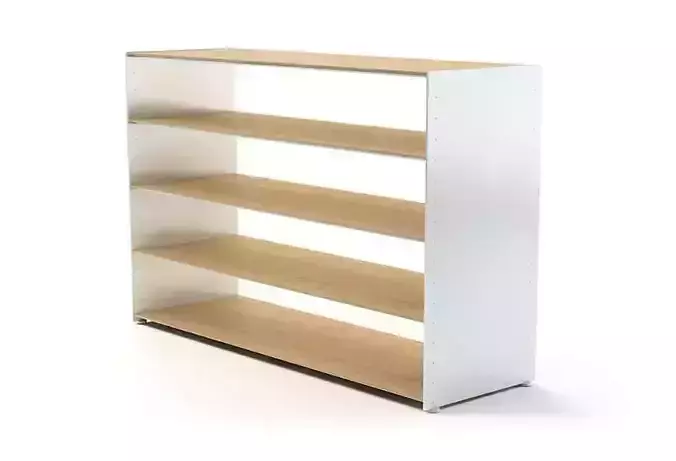 White And Beige Shelves 3D model