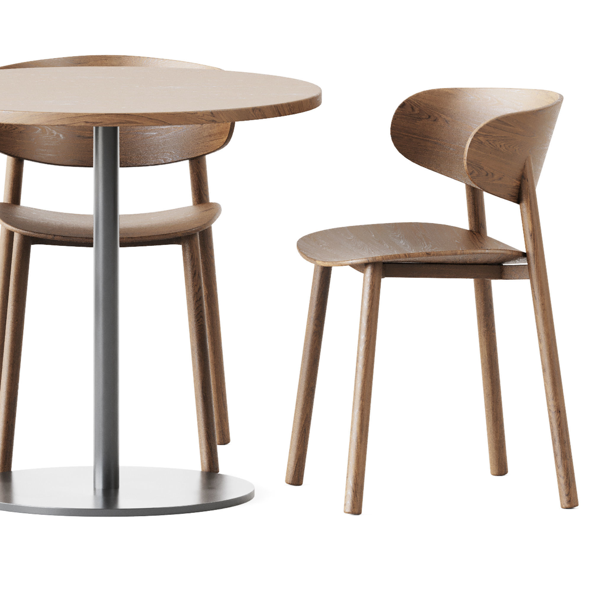 Table S 1123 D80 by Thonet and Chair Font by Wiesner-Hager 3D model_4