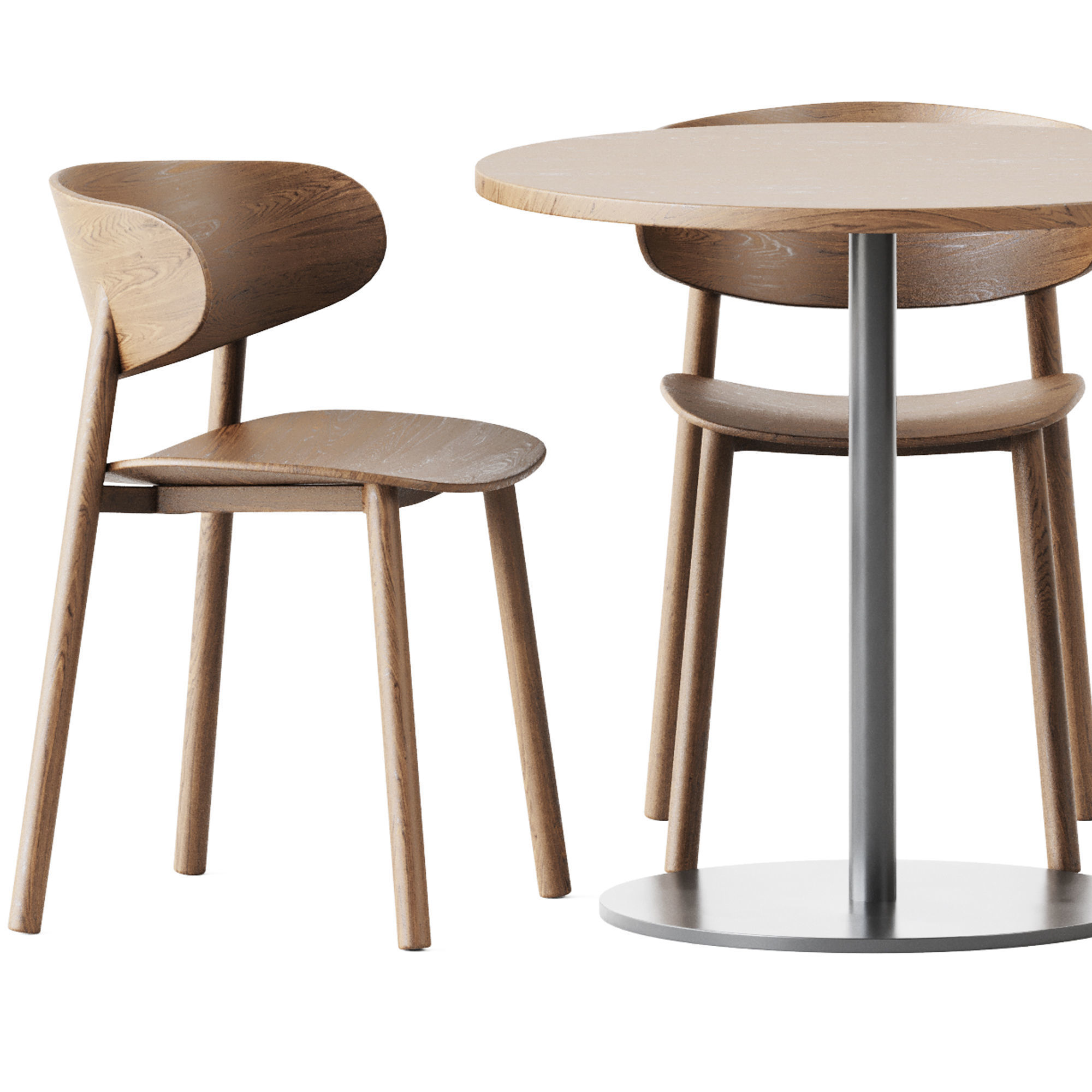 Table S 1123 D80 by Thonet and Chair Font by Wiesner-Hager 3D model_2