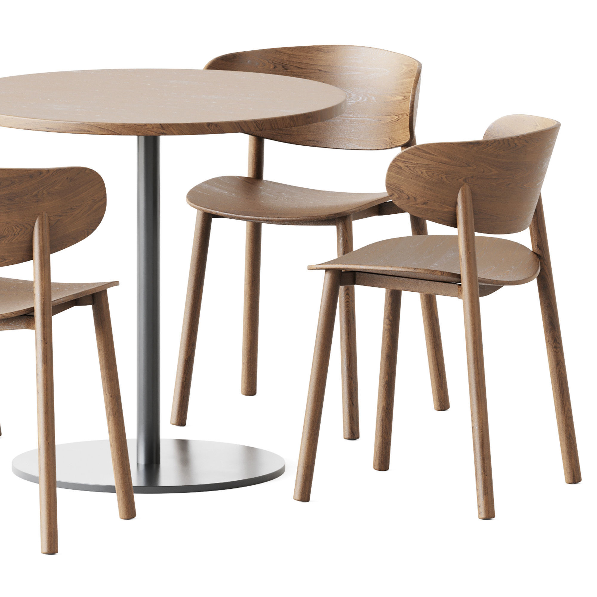 Table S 1123 D80 by Thonet and Chair Font by Wiesner-Hager 3D model_3