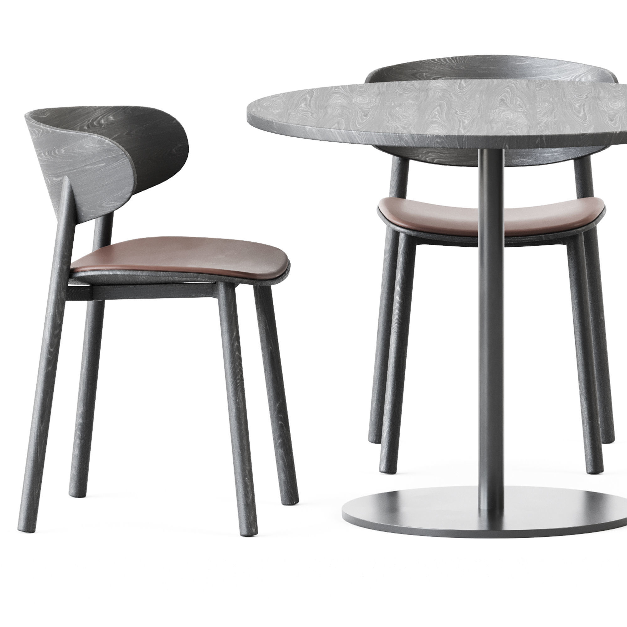 Table S 1123 D90 by Thonet and Font Chair Seat by Wiesner-Hager 3D model_2