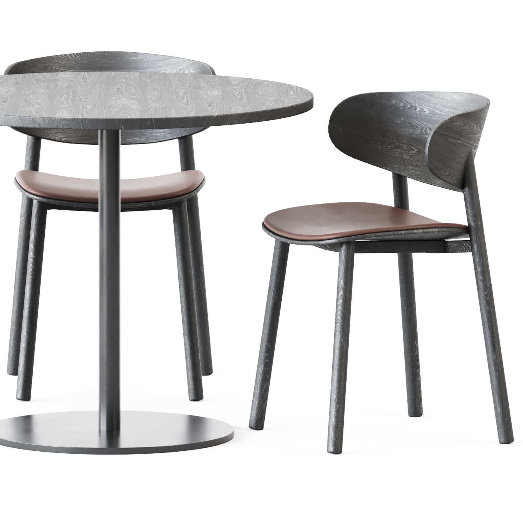 Table S 1123 D90 by Thonet and Font Chair Seat by Wiesner-Hager 3D model_4