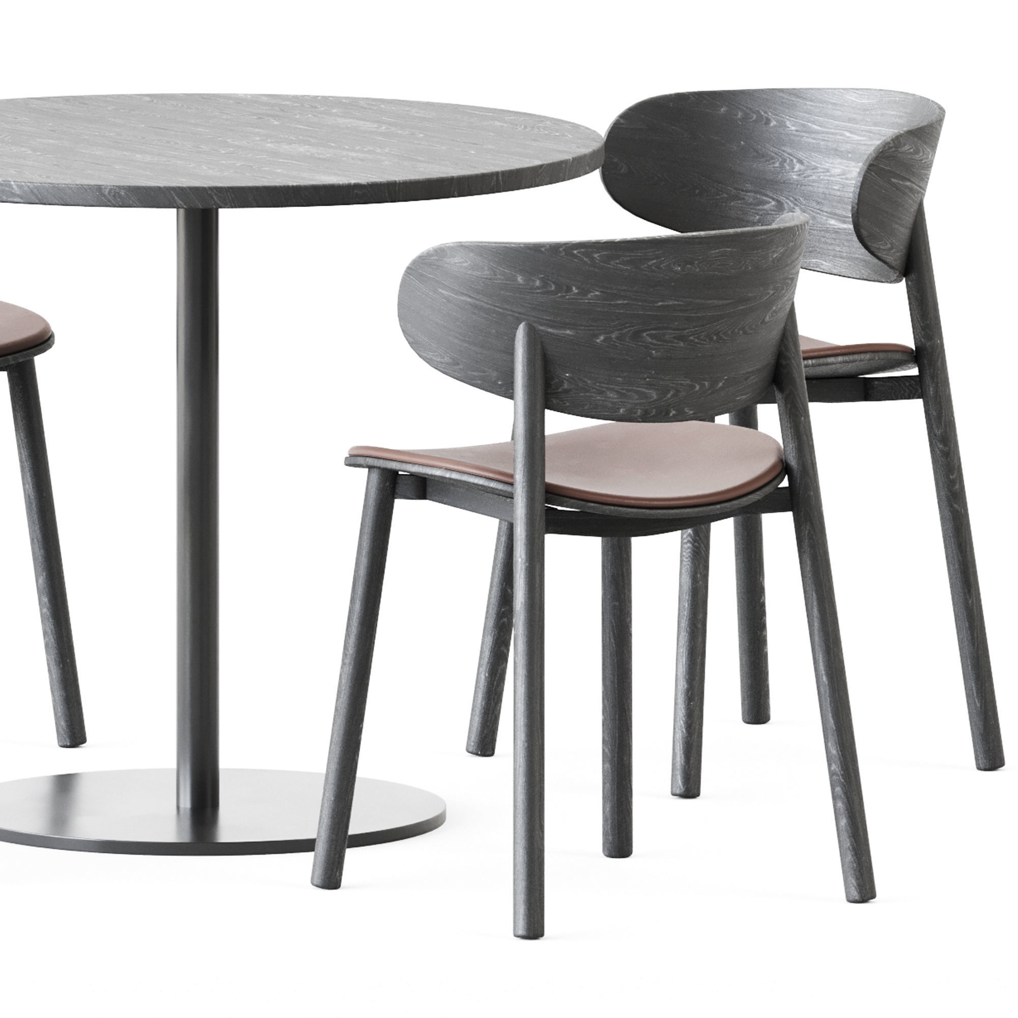 Table S 1123 D90 by Thonet and Font Chair Seat by Wiesner-Hager 3D model_3