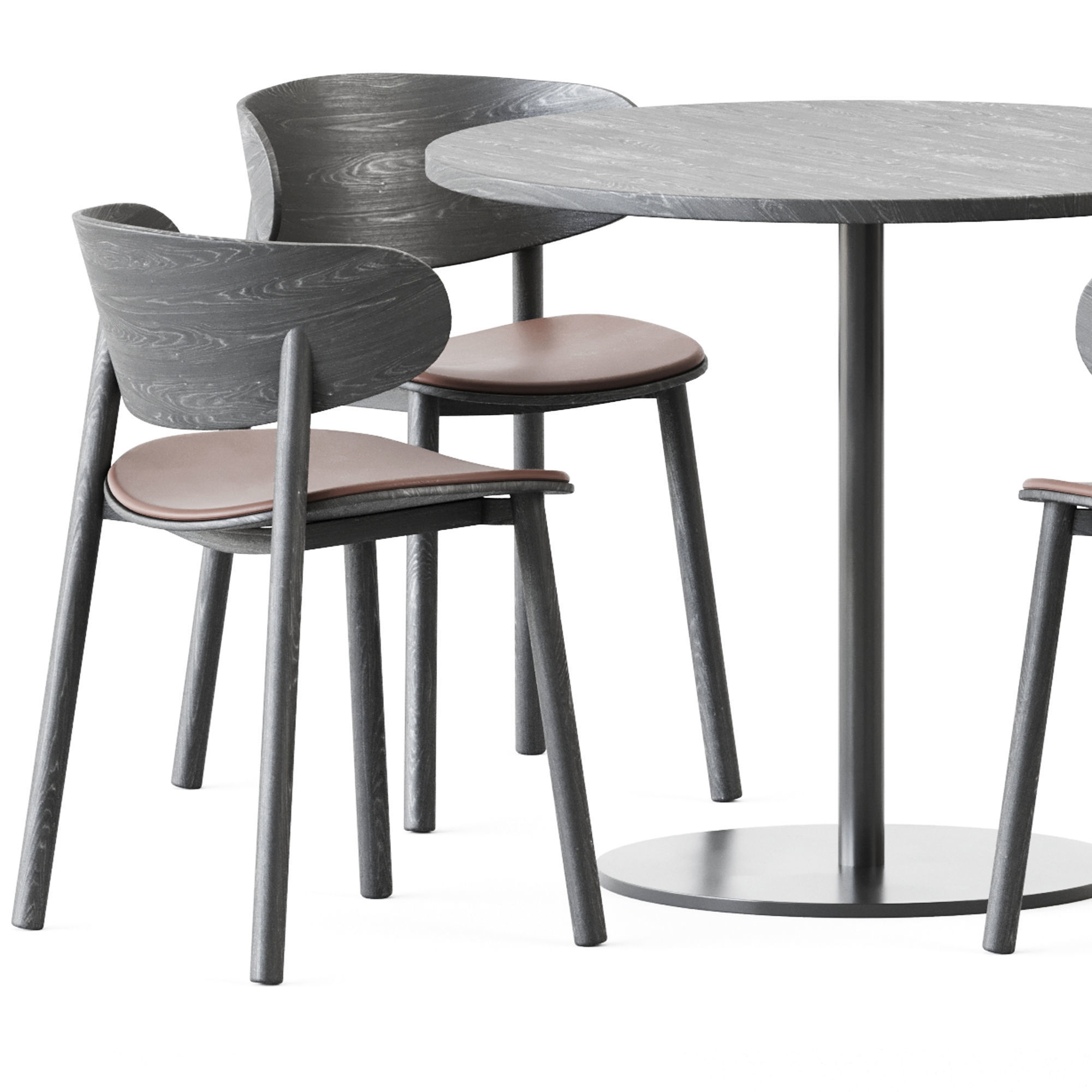 Table S 1123 D90 by Thonet and Font Chair Seat by Wiesner-Hager 3D model_1