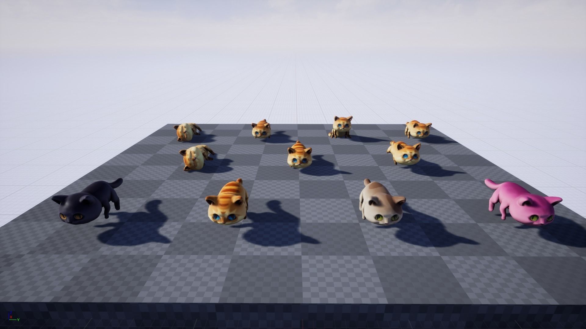 Cat low-poly cartoon Low-poly 3D model_4