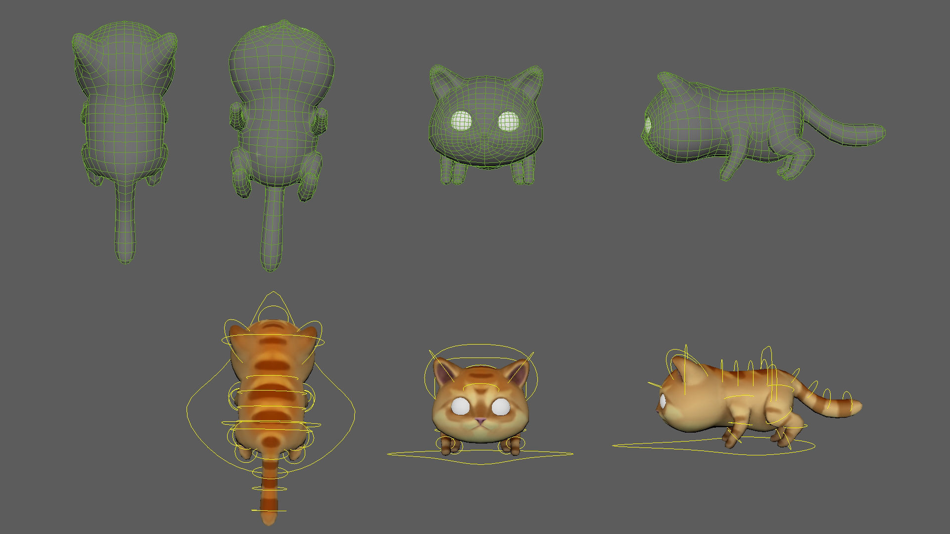 Cat low-poly cartoon Low-poly 3D model_7