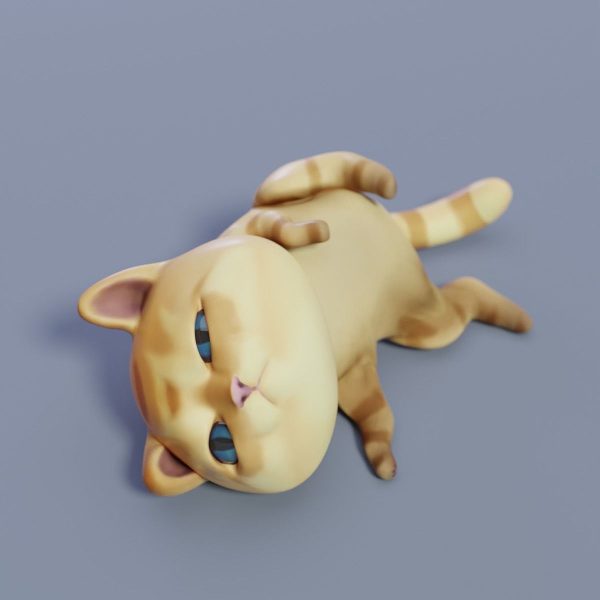 Cat low-poly cartoon Low-poly 3D model_2