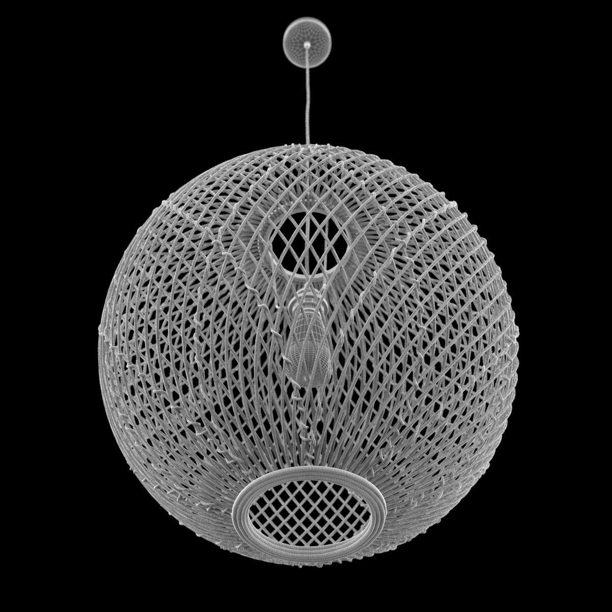 Rattan Pendant Light 3D model_9