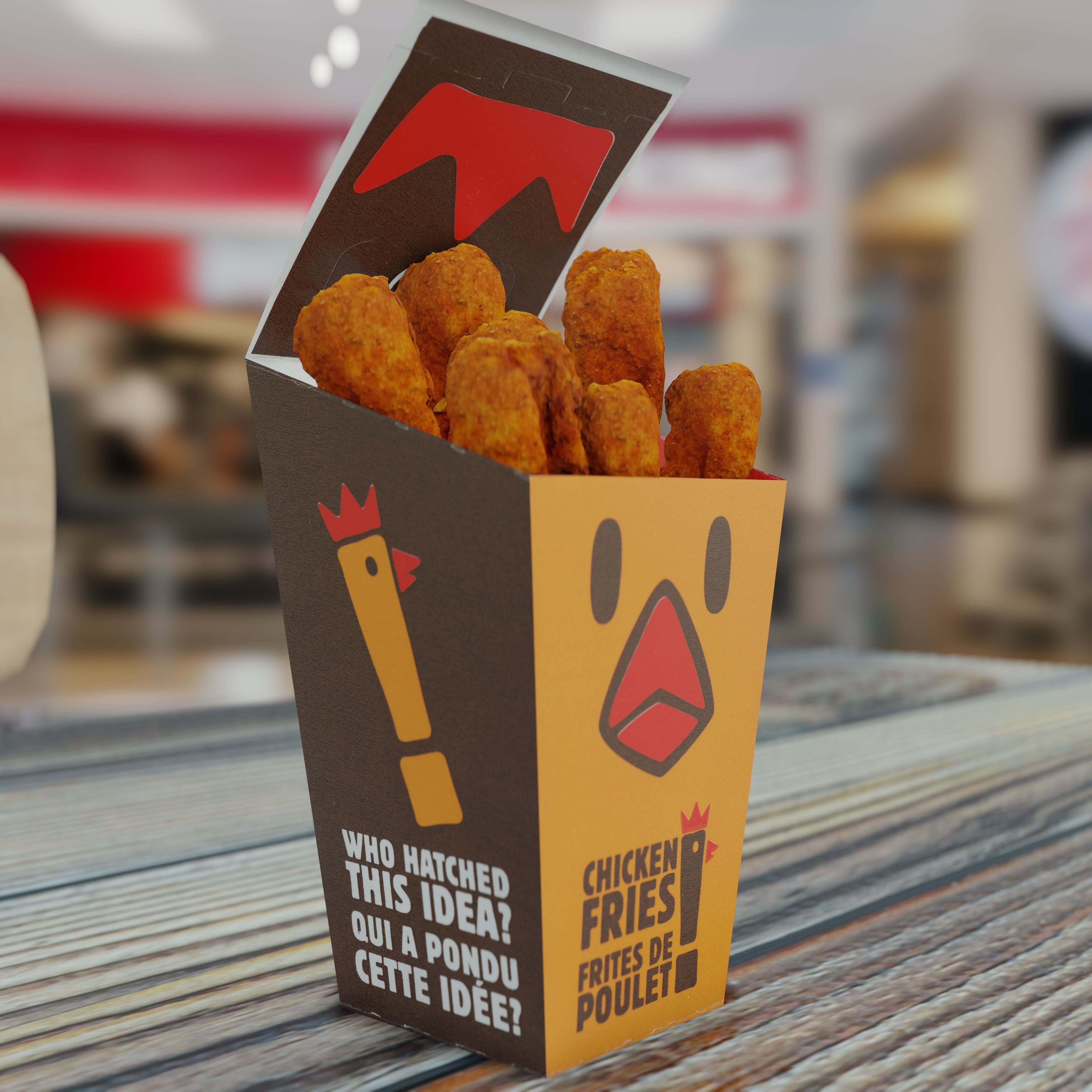 Burger King Chicken Fries Photorealistic Low Poly PBR Low-poly 3D model_50