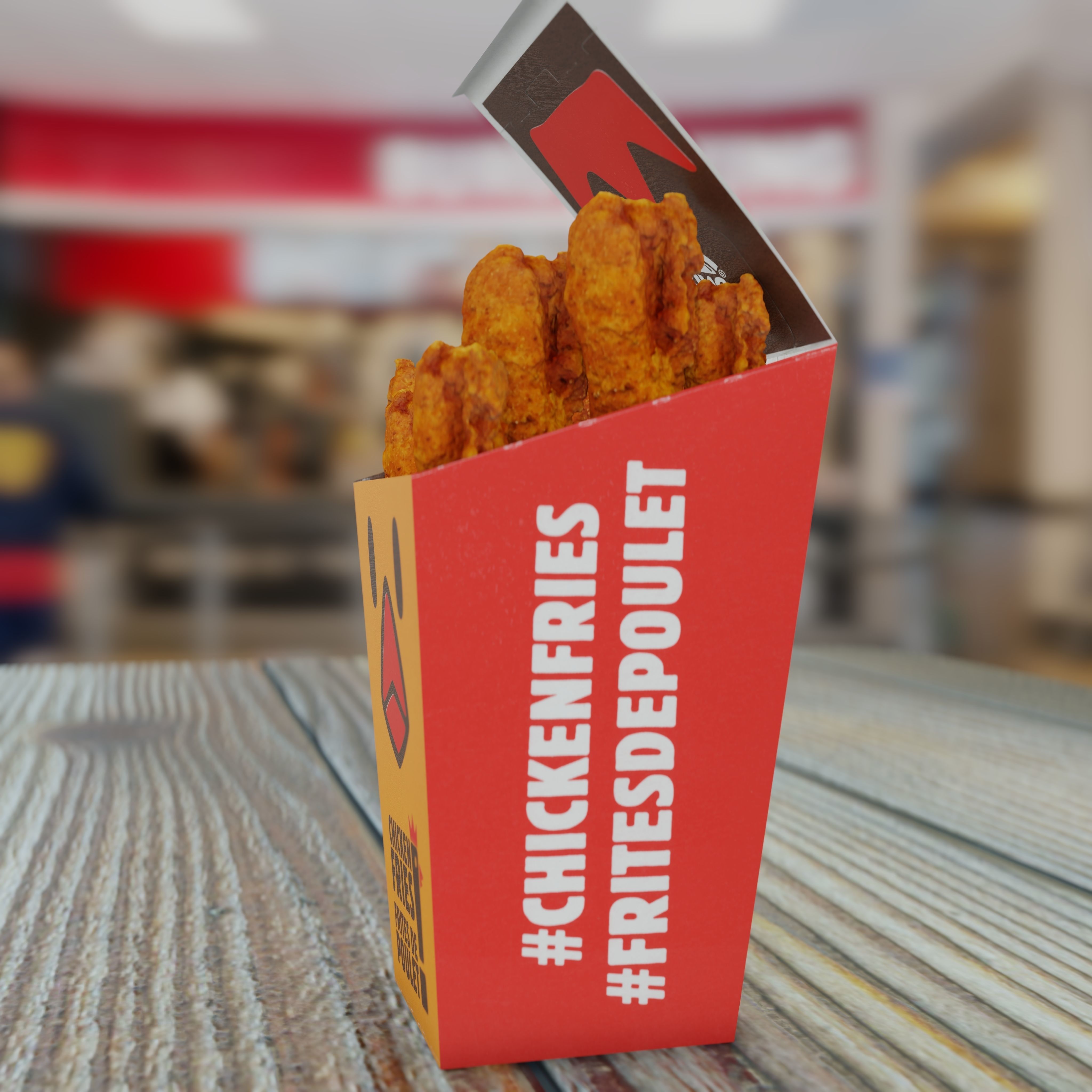 Burger King Chicken Fries Photorealistic Low Poly PBR Low-poly 3D model_32