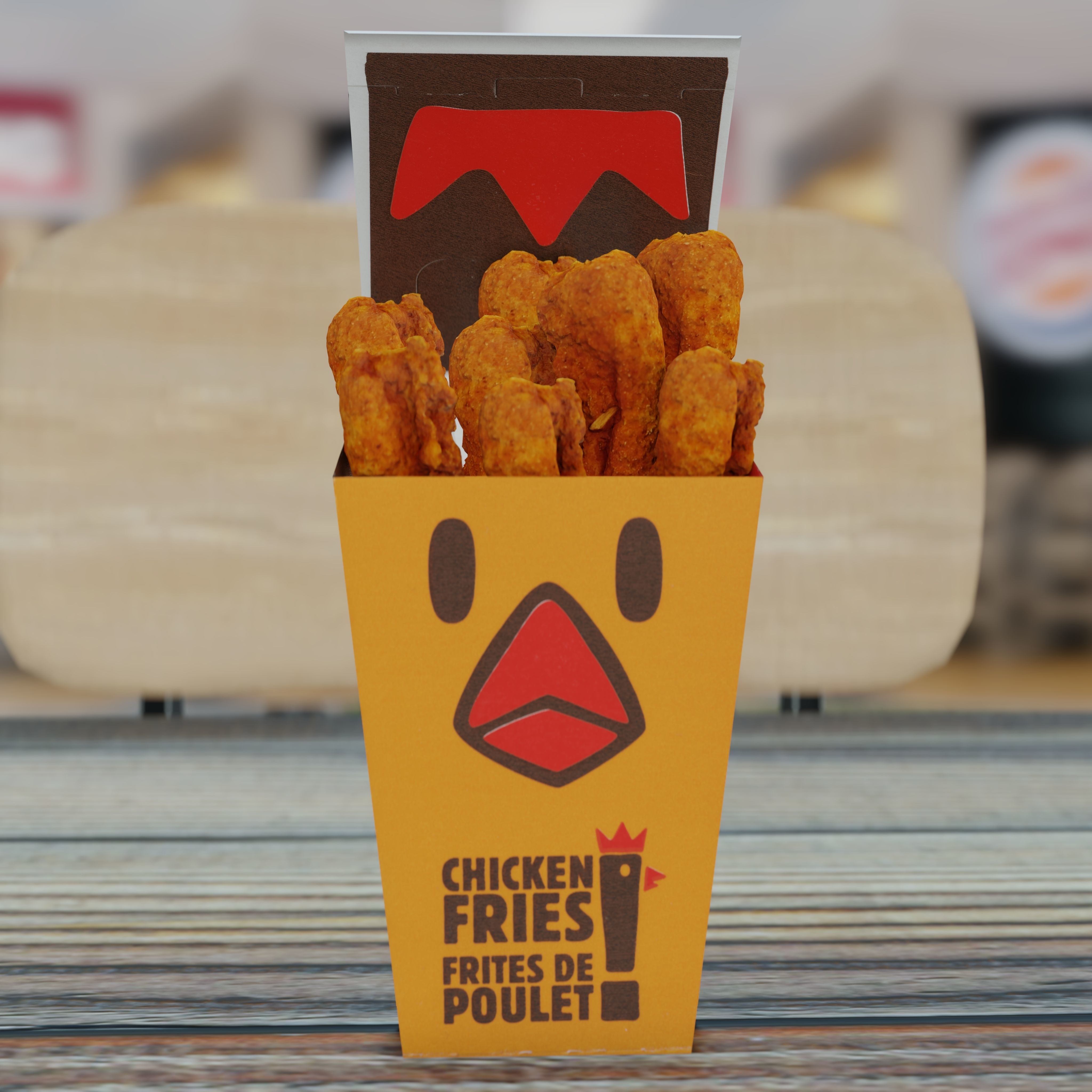 Burger King Chicken Fries Photorealistic Low Poly PBR Low-poly 3D model_36