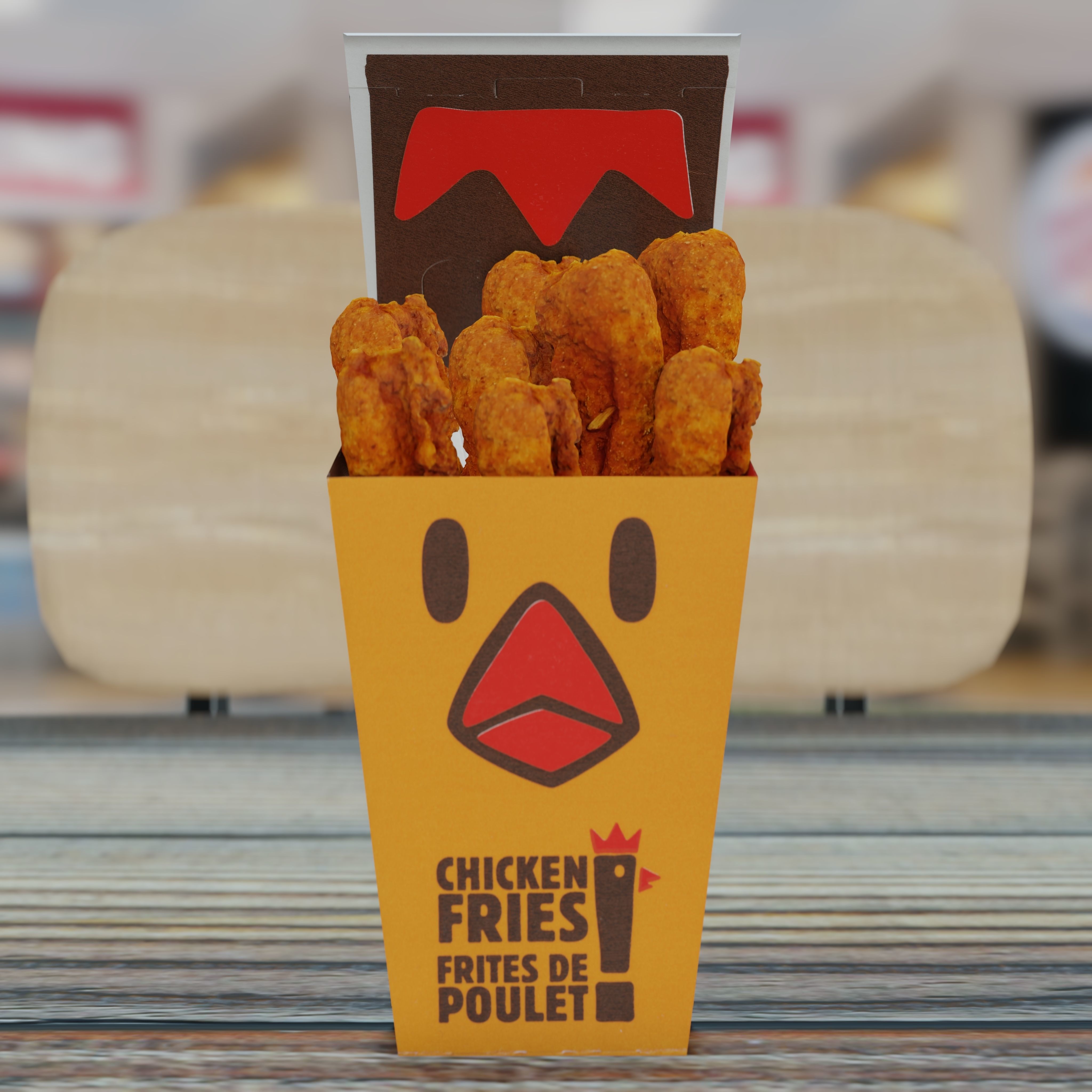 Burger King Chicken Fries Photorealistic Low Poly PBR Low-poly 3D model_38