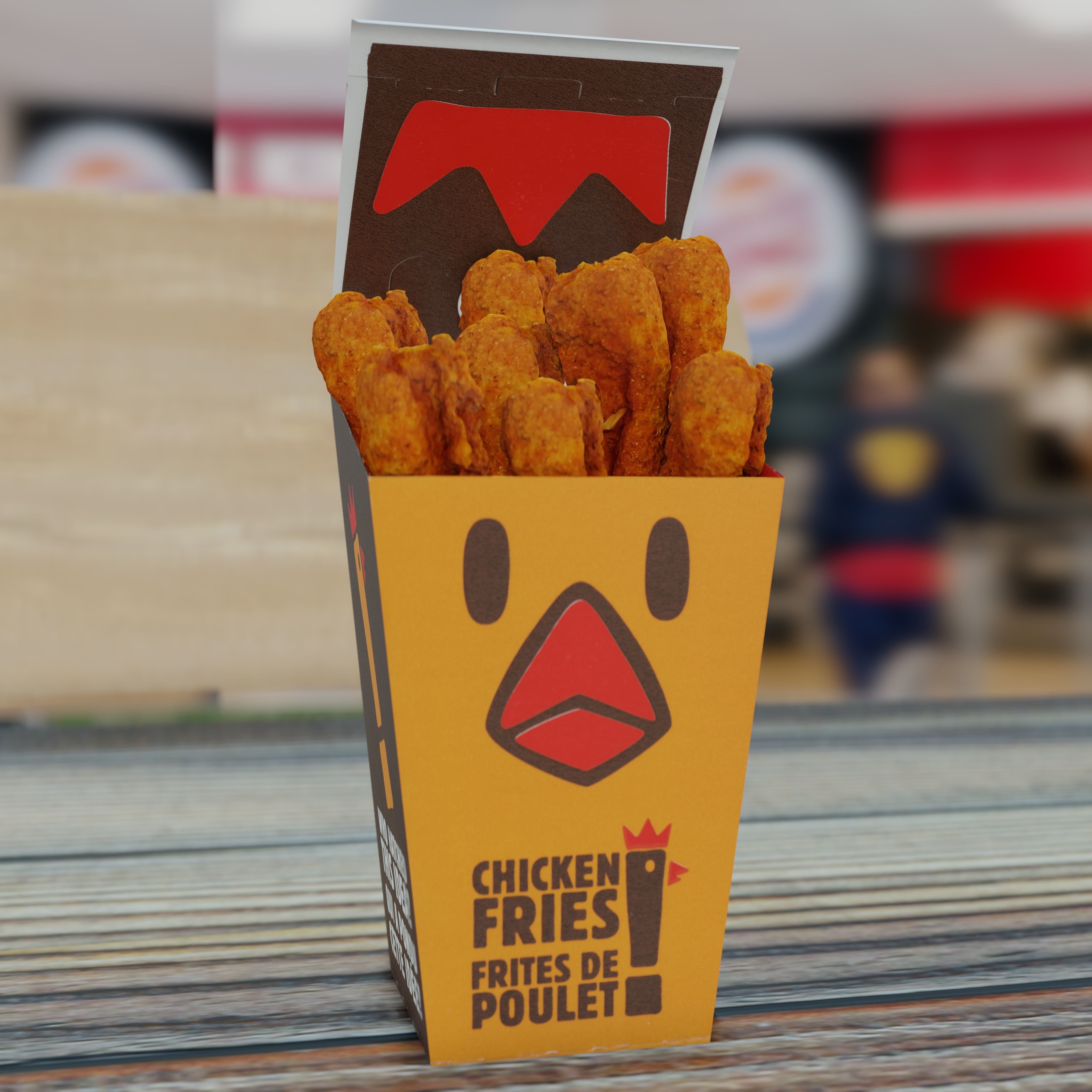 Burger King Chicken Fries Photorealistic Low Poly PBR Low-poly 3D model_42