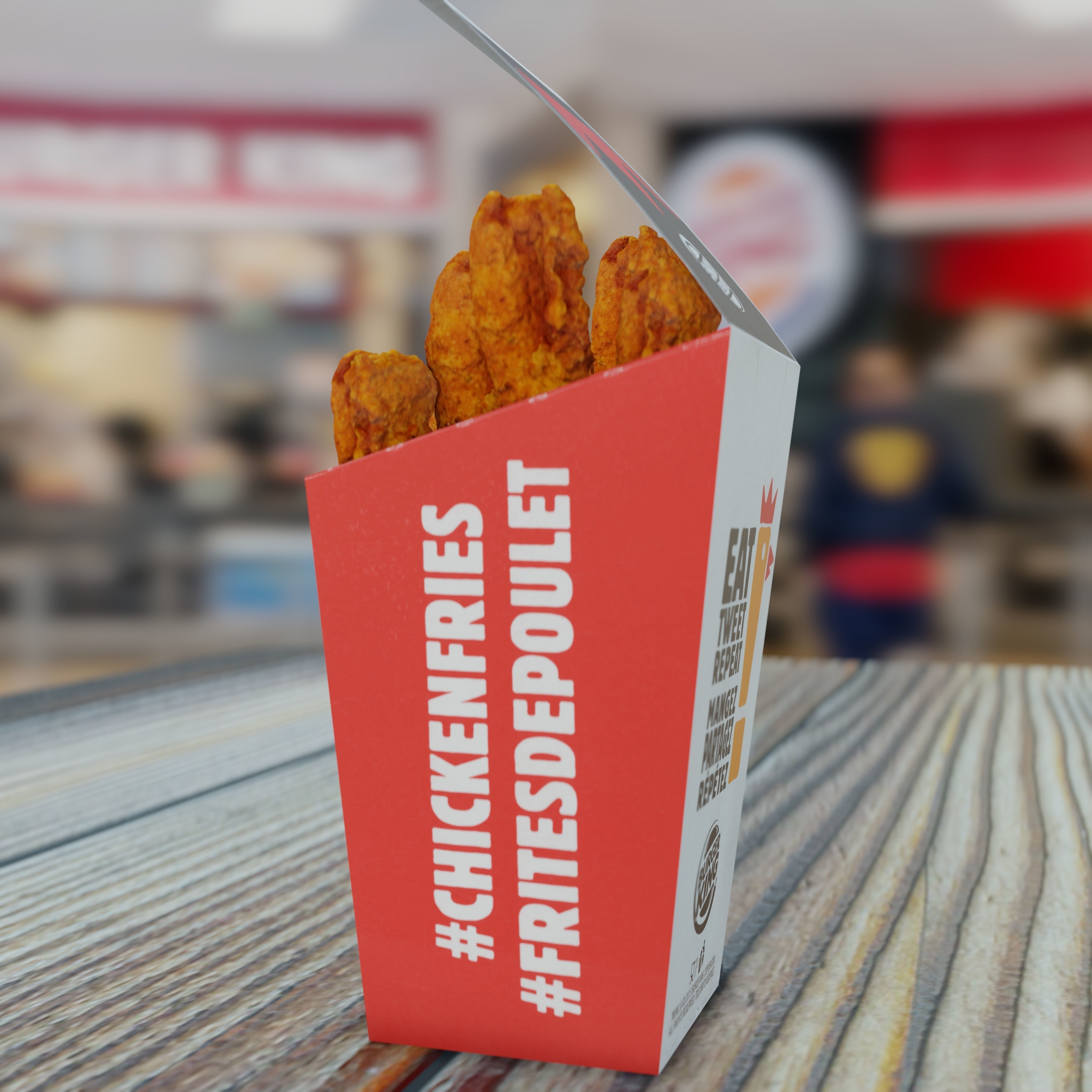 Burger King Chicken Fries Photorealistic Low Poly PBR Low-poly 3D model_12