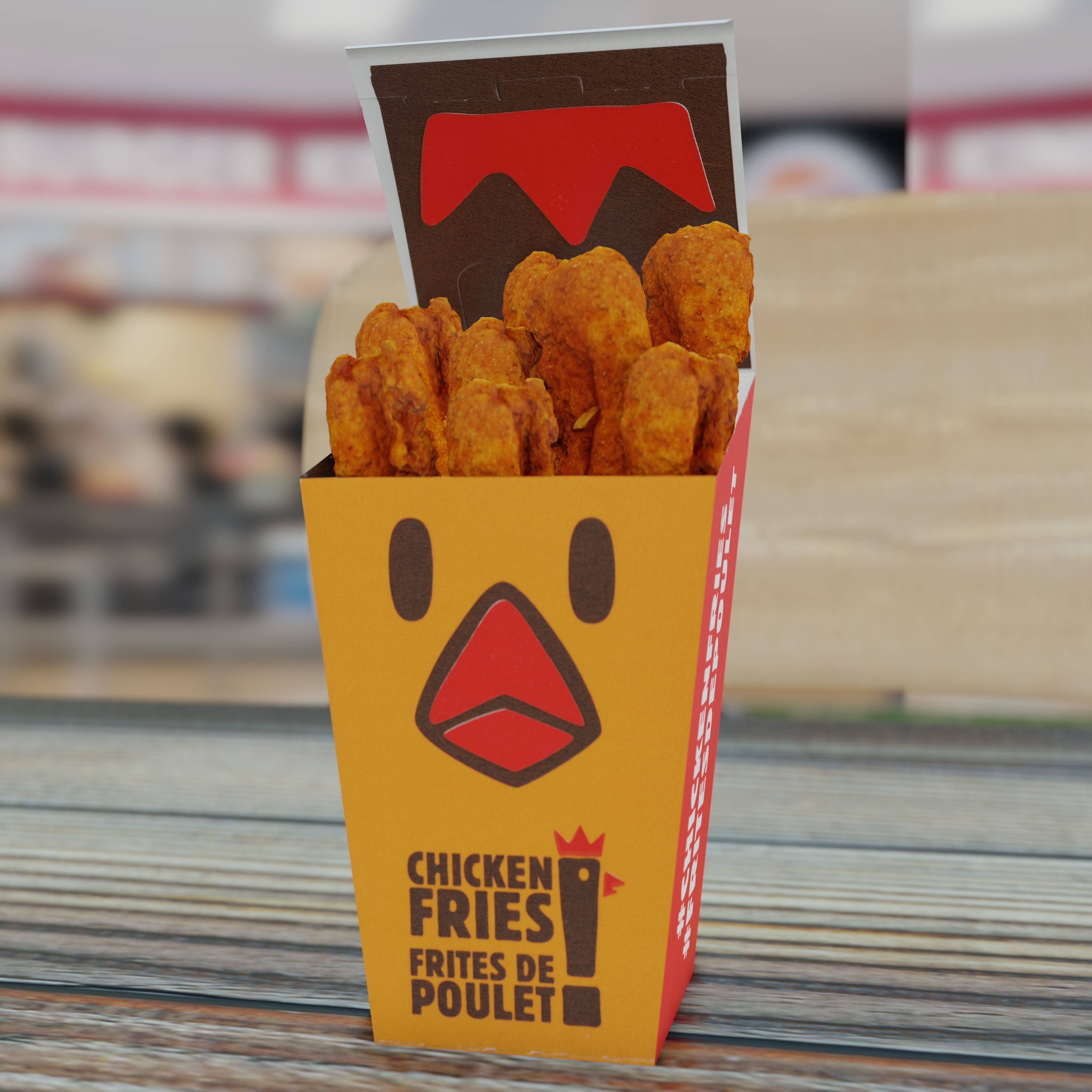 Burger King Chicken Fries Photorealistic Low Poly PBR Low-poly 3D model_31