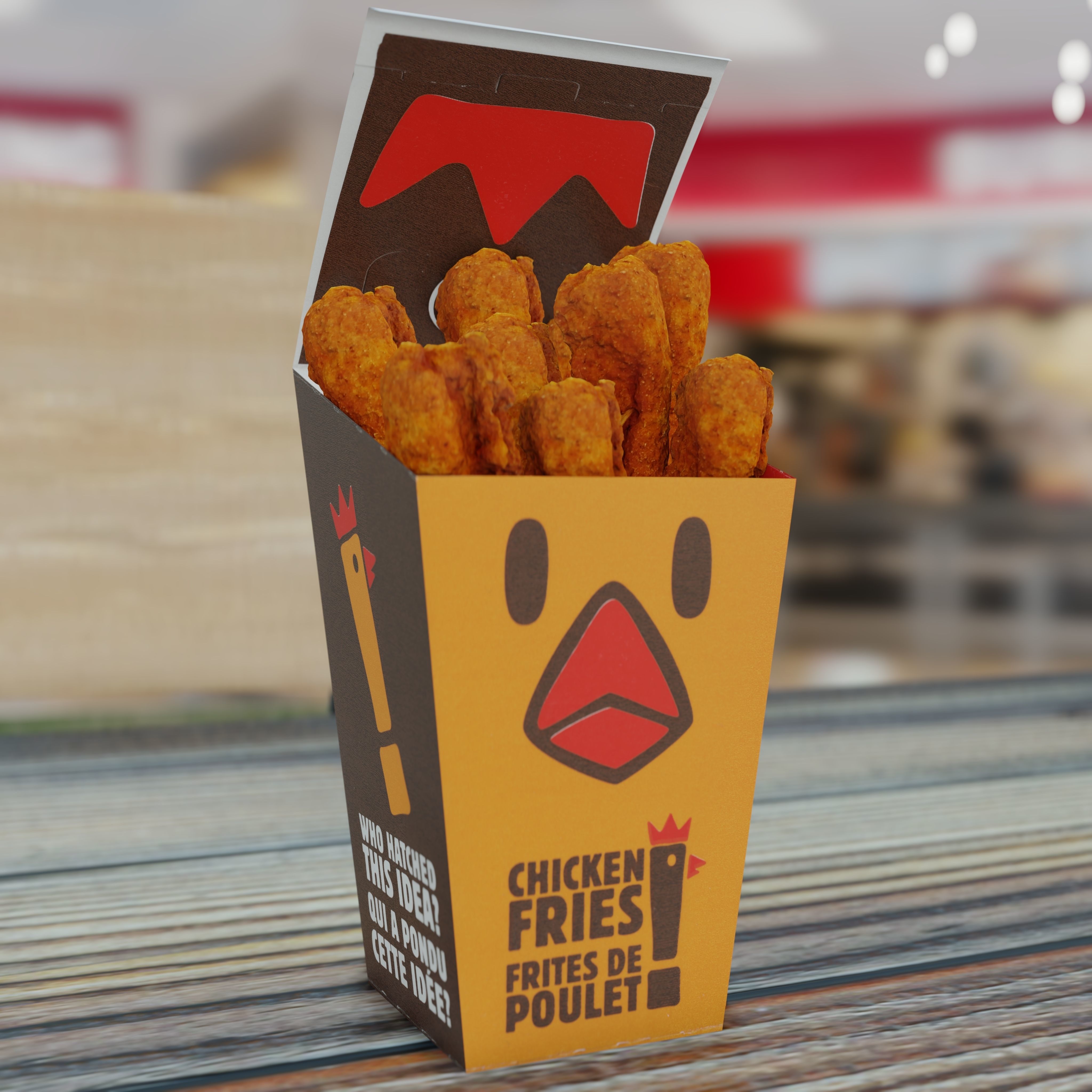 Burger King Chicken Fries Photorealistic Low Poly PBR Low-poly 3D model_41