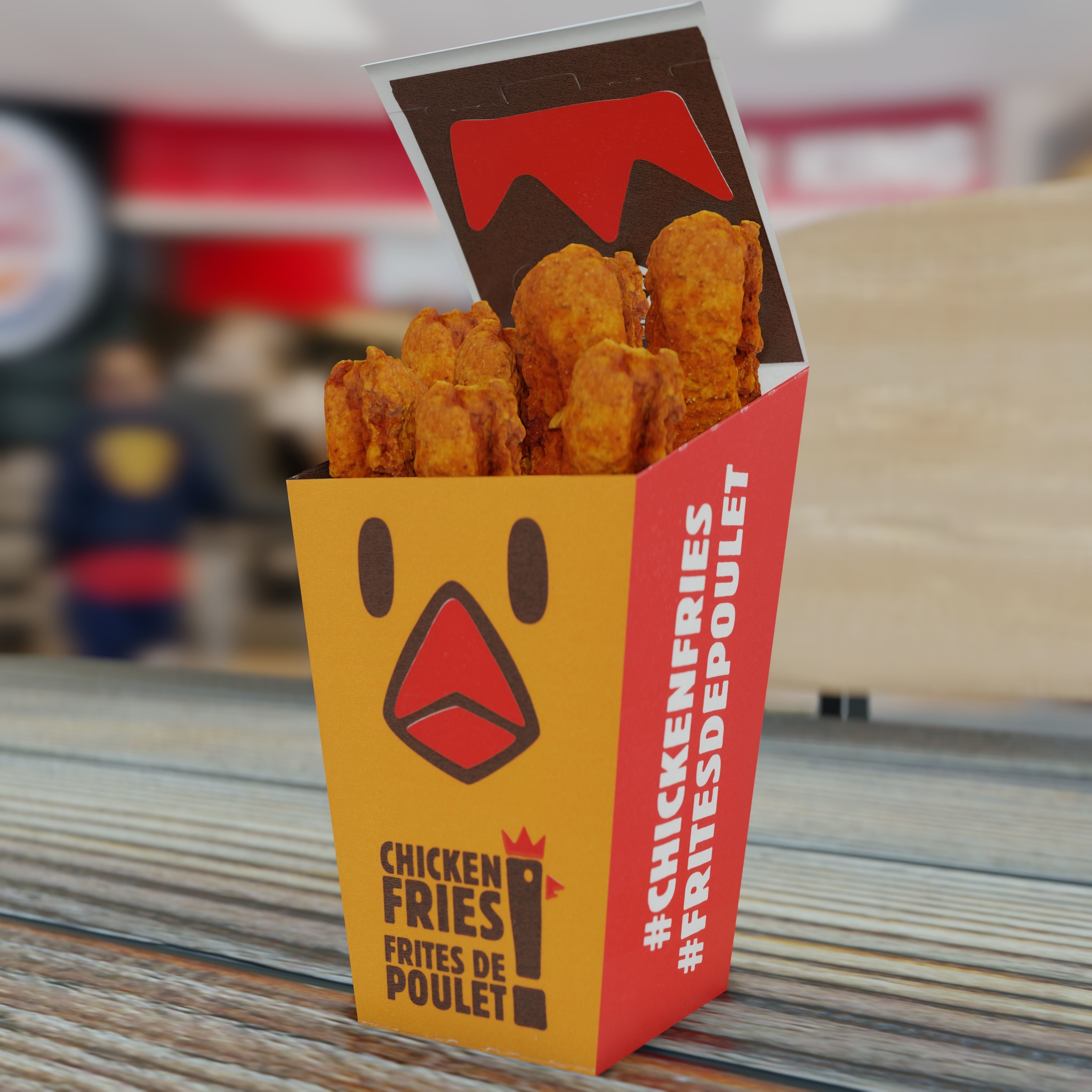 Burger King Chicken Fries Photorealistic Low Poly PBR Low-poly 3D model_21
