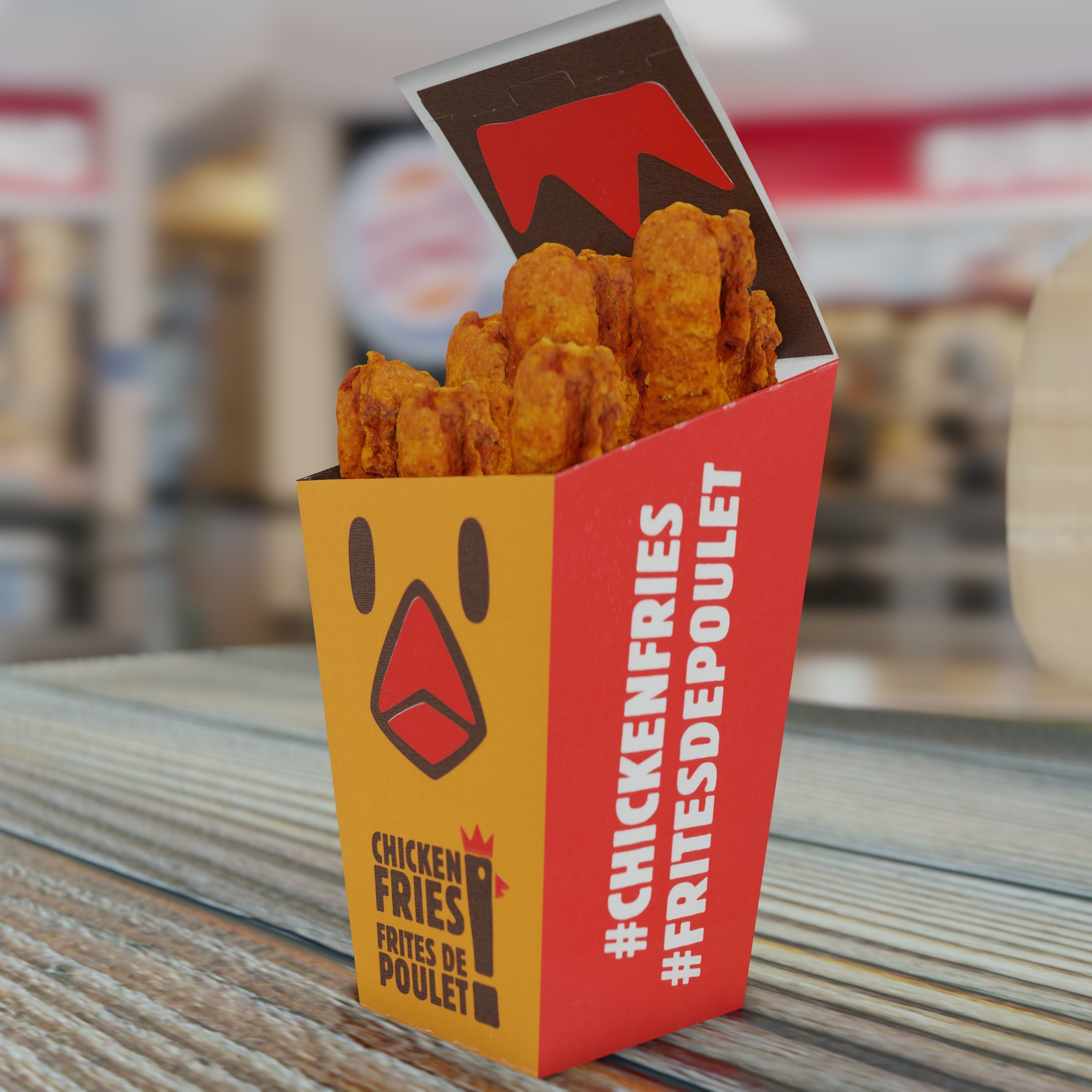 Burger King Chicken Fries Photorealistic Low Poly PBR Low-poly 3D model_34